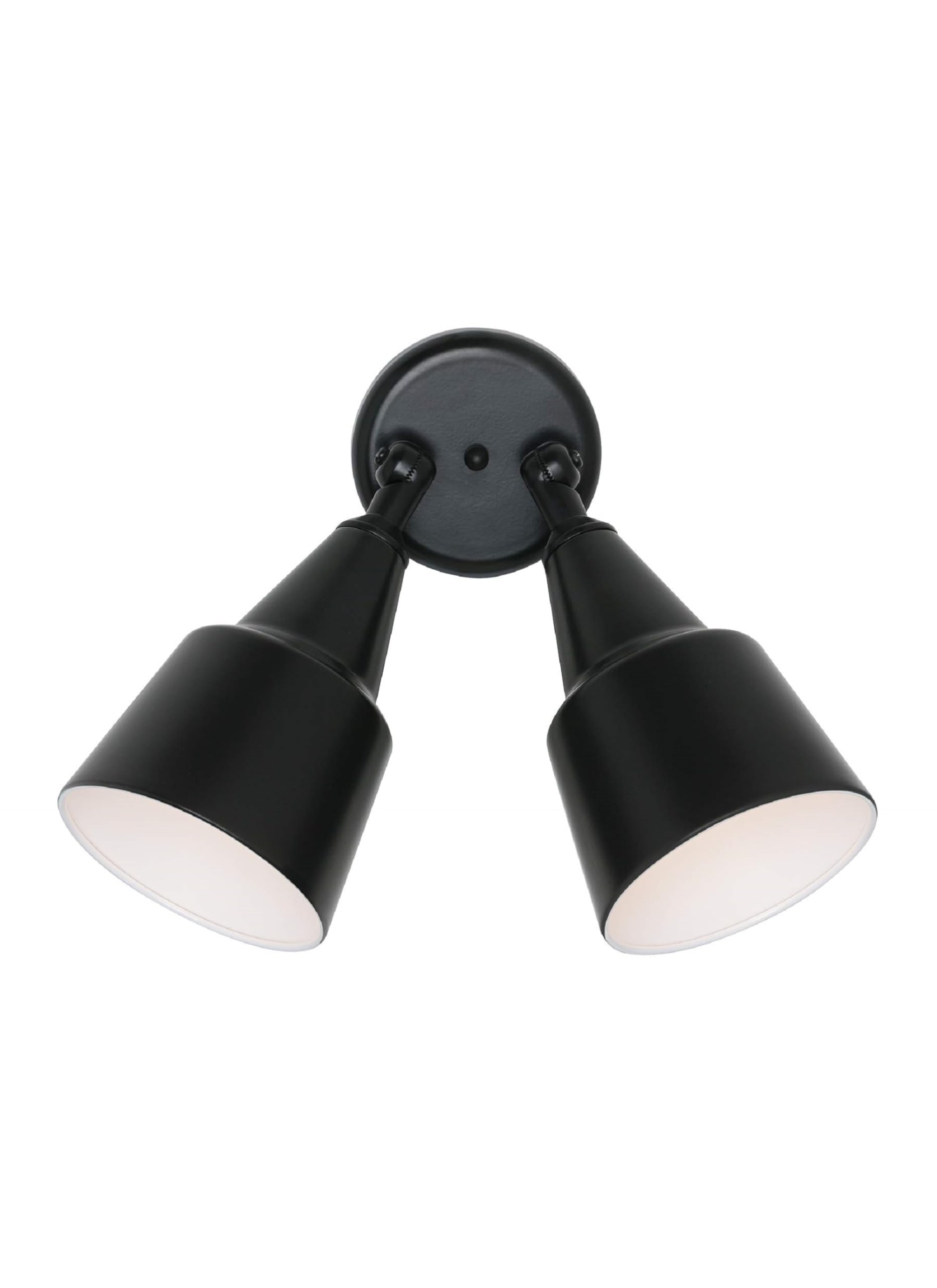 Sea Gull Lighting 8607-12 Two Adjustable Swivel Flood Light Outside Fixture, Black Finish