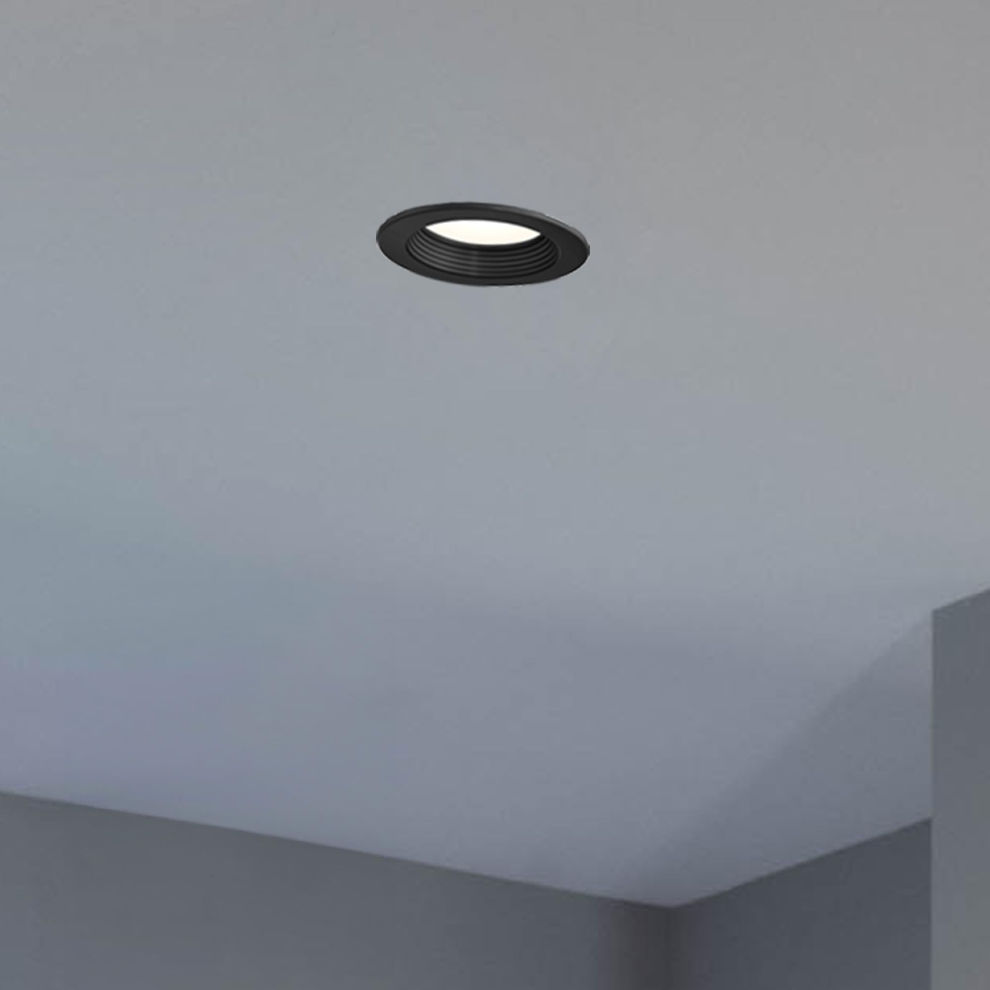 DESIGNERS FOUNTAIN LED Recessed Ceiling Light 4 Inch Dimmable 1000 Lumens Black Baffle Retrofit Trim Model EVL40893T50BK