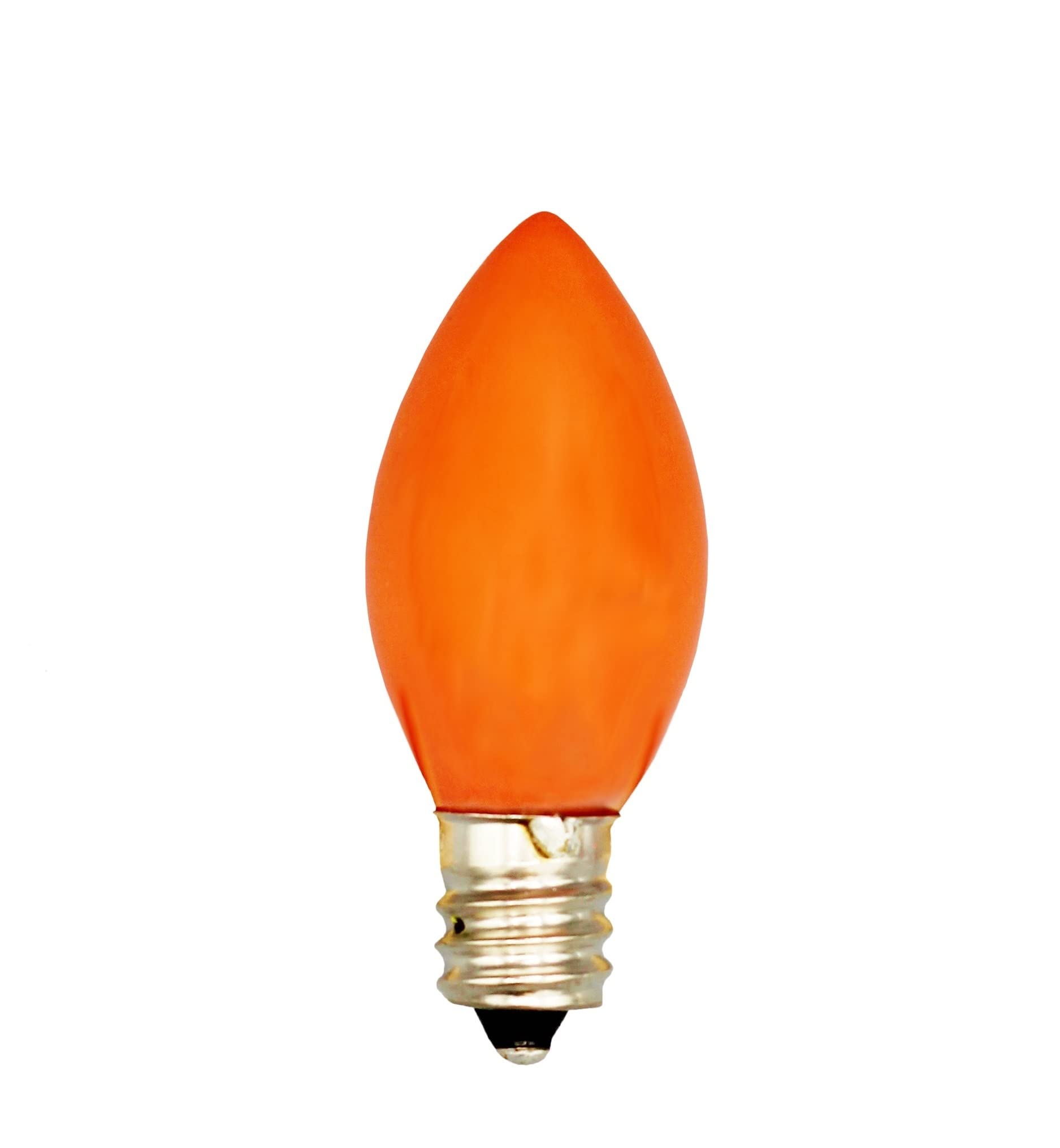 Creative Hobbies Pack Of 25 C7 Led Orange Replacement Light Bulbs, 0.7W Ceramic Led Vintage Light Bulbs For C7 Outdoor String Li