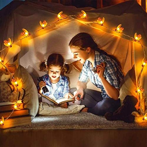 Geekmonkey 30 LEDs Honey Bee Battery Operated Indoor/Outdoor 6 Meter Fairy String Lights for Garden Home Patio Lawn Party Christ