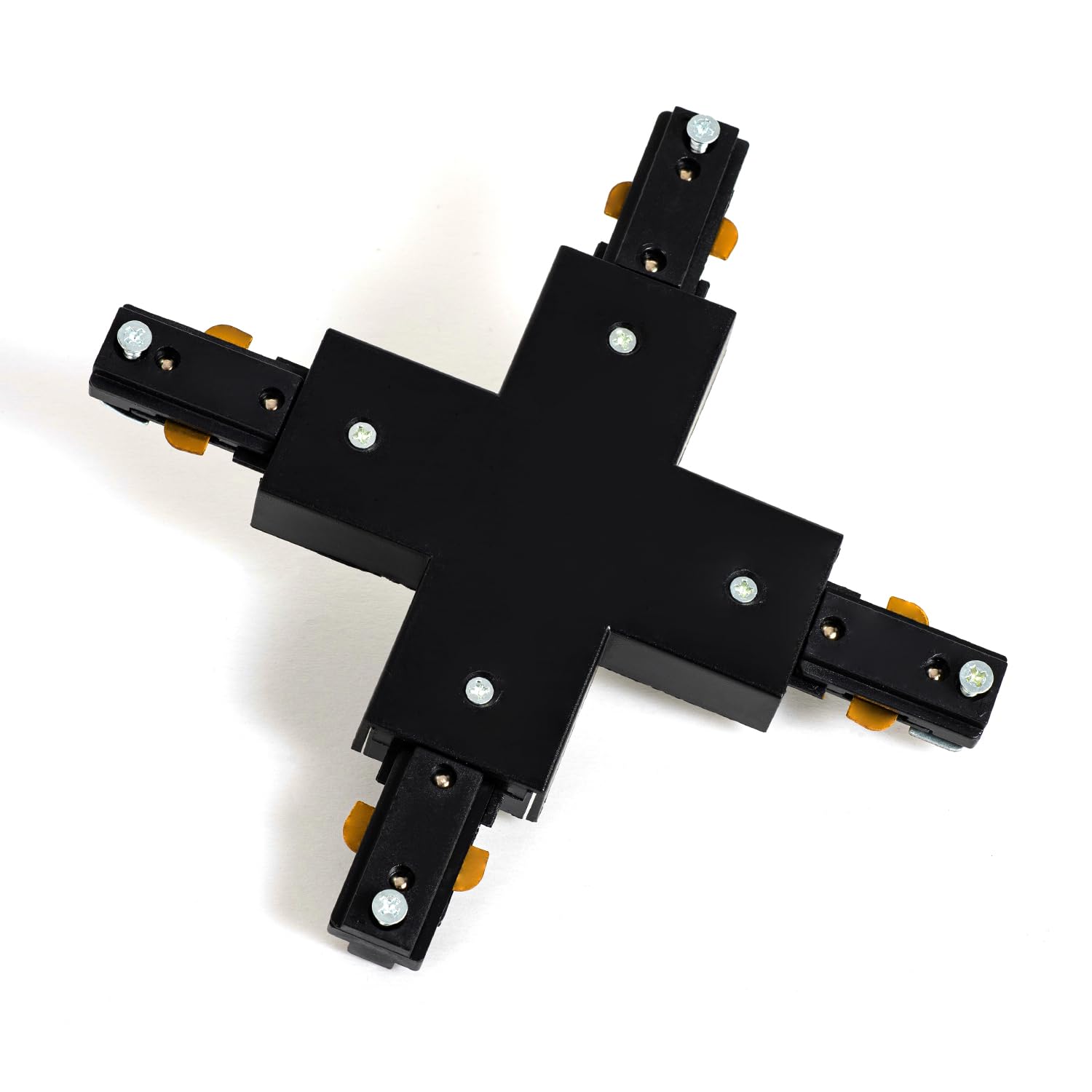 VANoopee H Track X Connector Black, H Type Track Lighting Accessories for Single Circuit 3-Wire-1 Track Rail, Track Connector fo