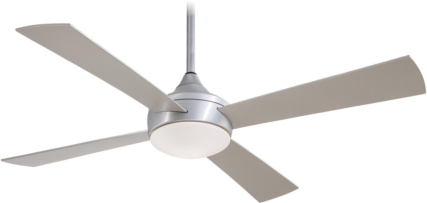 Minka-Aire F523-ABD, Aluma, 52 Outdoor Ceiling Fan with Light & Rmt Control, Brushed Aluminum