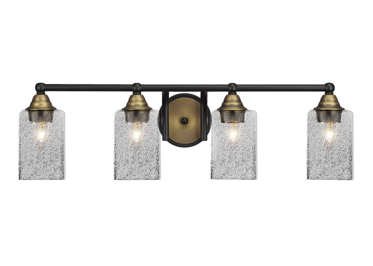 Toltec Lighting Paramount 4 Light Bath Bar In Matte Black & Brass (3424-Mbbr-3002)
