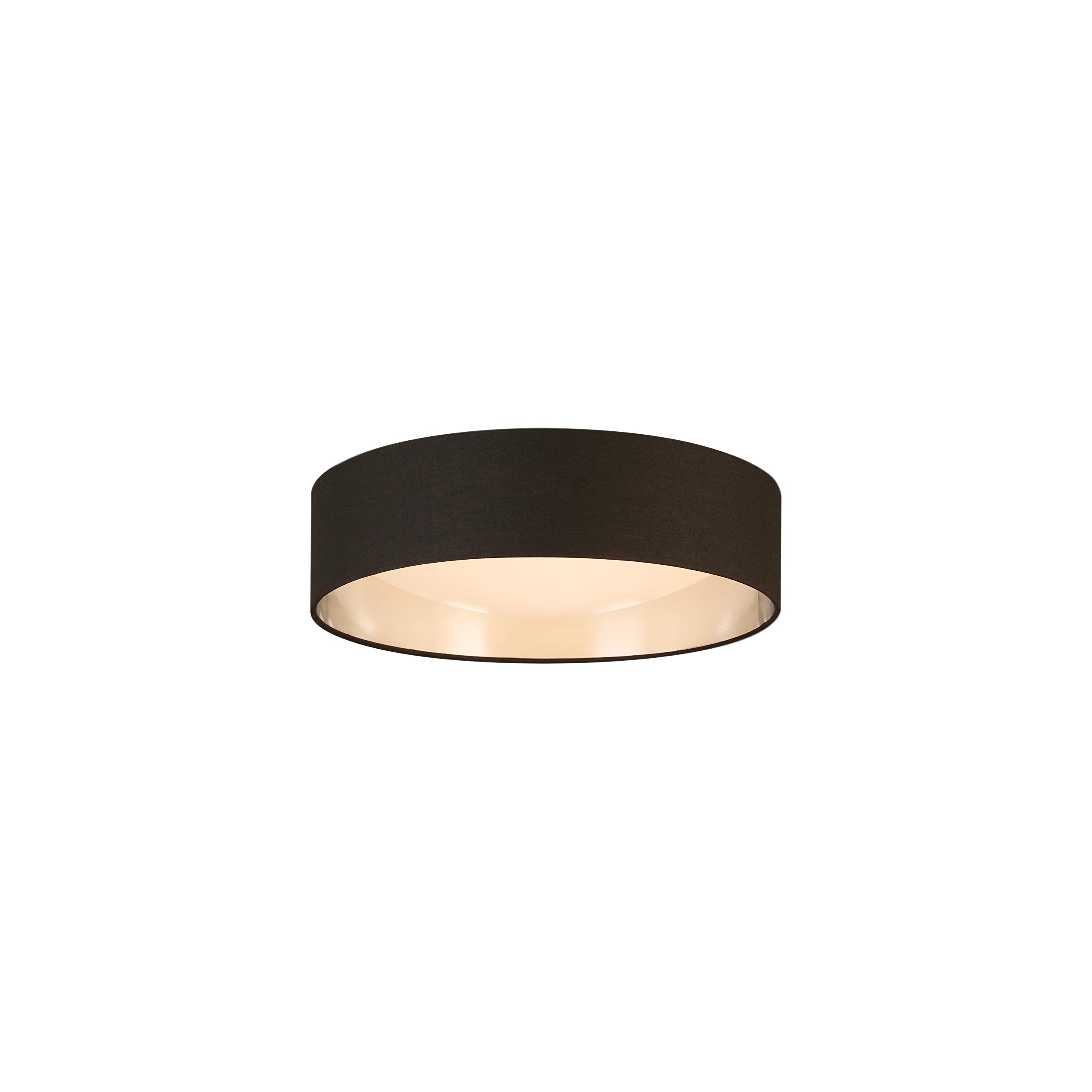 EGLO Orme 16 in. Flush Mount Ceiling LED Dimmable Light Fixture for Living Room, Bedroom, Hallway, Nickel