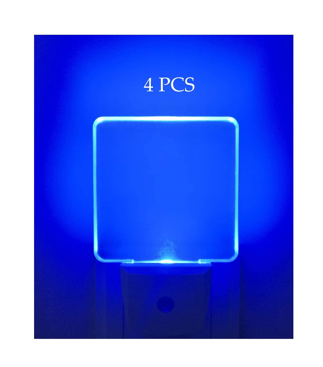 Greenic Led Night Light Plug In 4 Pack, Dusk To Dawn Photocell Sensor, Nightlights For Bedroom Bathroom Kitchen, Square Design B