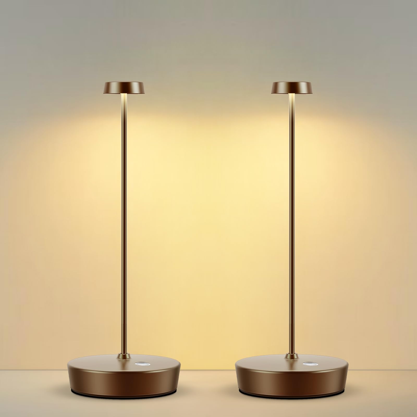 Sikevht 2Pack Led Table Lamps, Rechargeable, Dimmable, Portable For Indoor/Outdoor Use