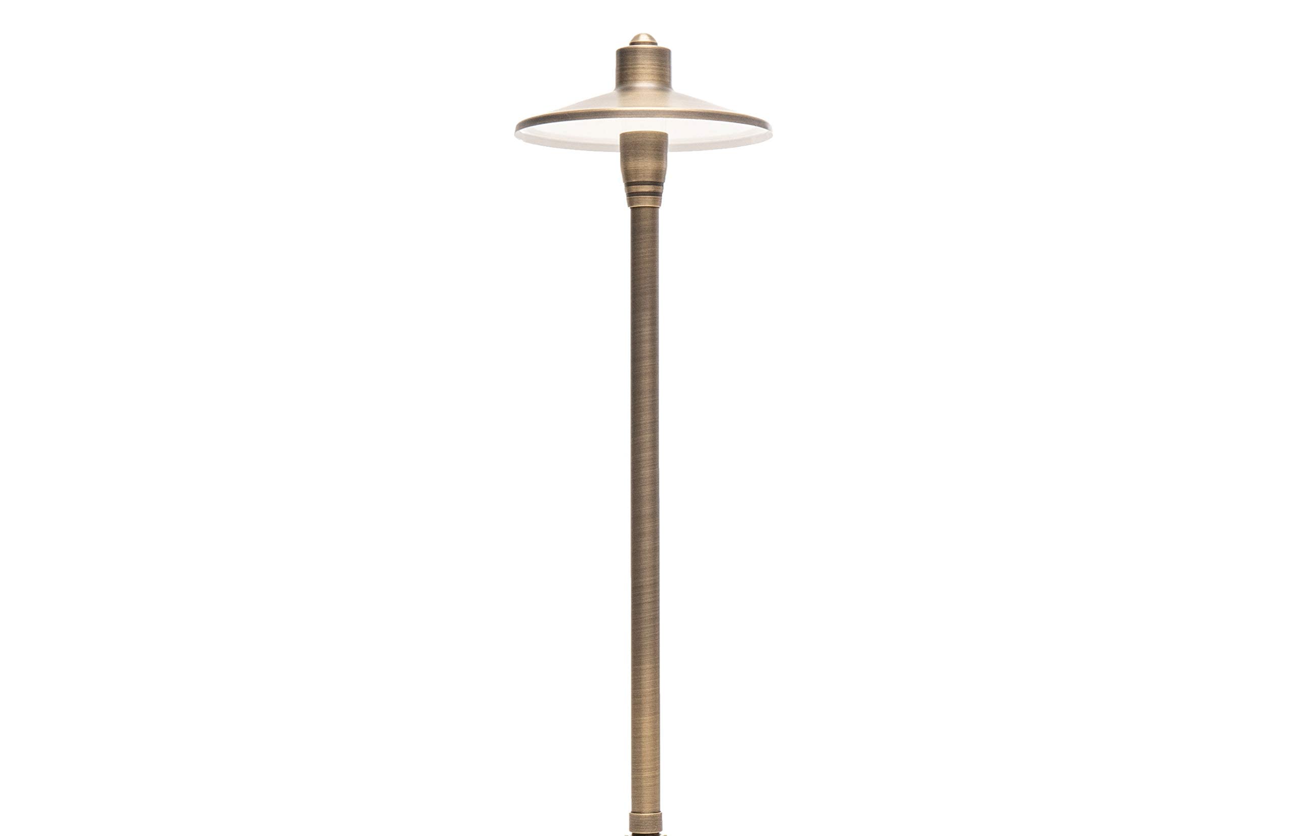 Lumen Logic G2 12V Brass Path Light 4-Pack Kit (Bronze) With 3W 2700K Warm White G4 Led Bulbs For Low Voltage Landscape Lighting On Outdoor Pathway, Walkway, Garden, Driveway Or Patio