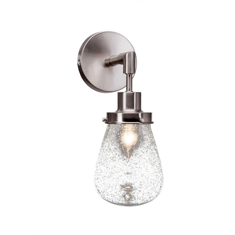Toltec Lighting 1231-BN-471 Meridian 1 Light Wall Sconce with 5 Bubble Glass, Brushed Nickel