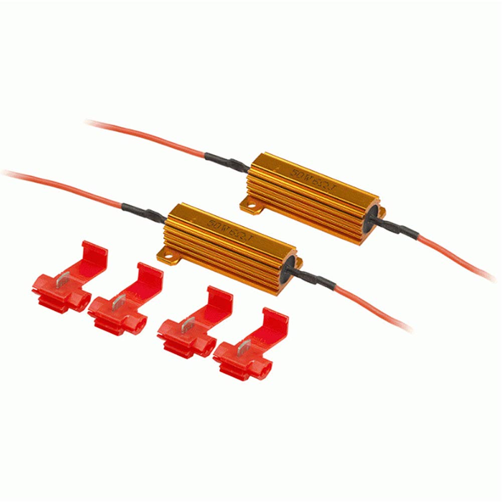 Antline 2-Pack 50W 6Ohm Load Resistors - Prevent Or Fix Led Bulb Fast Hyper Flash Turn Signal Blink Error Code (Resistors Get Ve