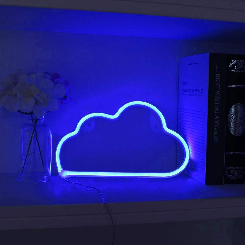 YouOKLight Neon Cloud Sign, LED Wall Light, USB/Battery Powered, Blue, Model YK2333-2336-US
