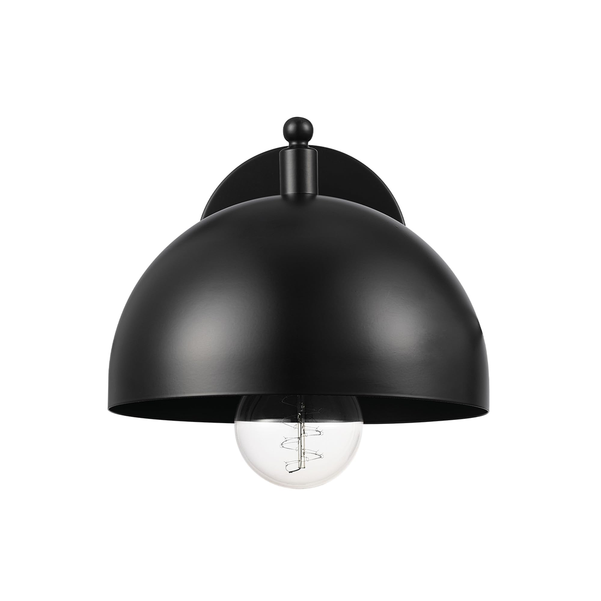 Globe Electric 65000047 1-Light Wall Sconce, Matte Black, E26 Base Socket, Wall Lights For Living Room, Home D?Or, Wall Lighting