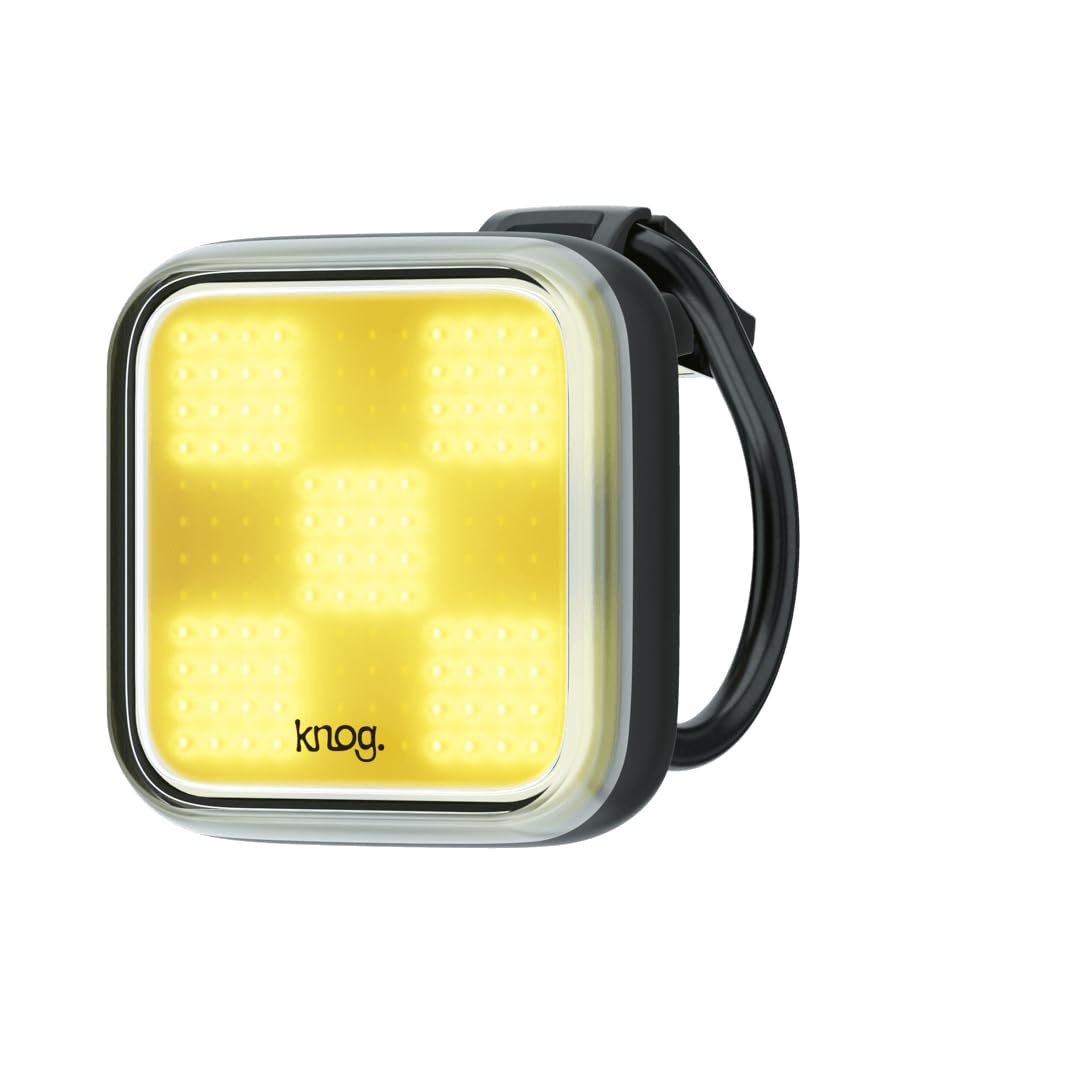 KNOG Blinder Front Bike Light - 200 Lumen, Rechargeable, 8 Light Modes, IP67 Waterproof, Fits 22-32mm Handlebars, Black, Model KN476.BL