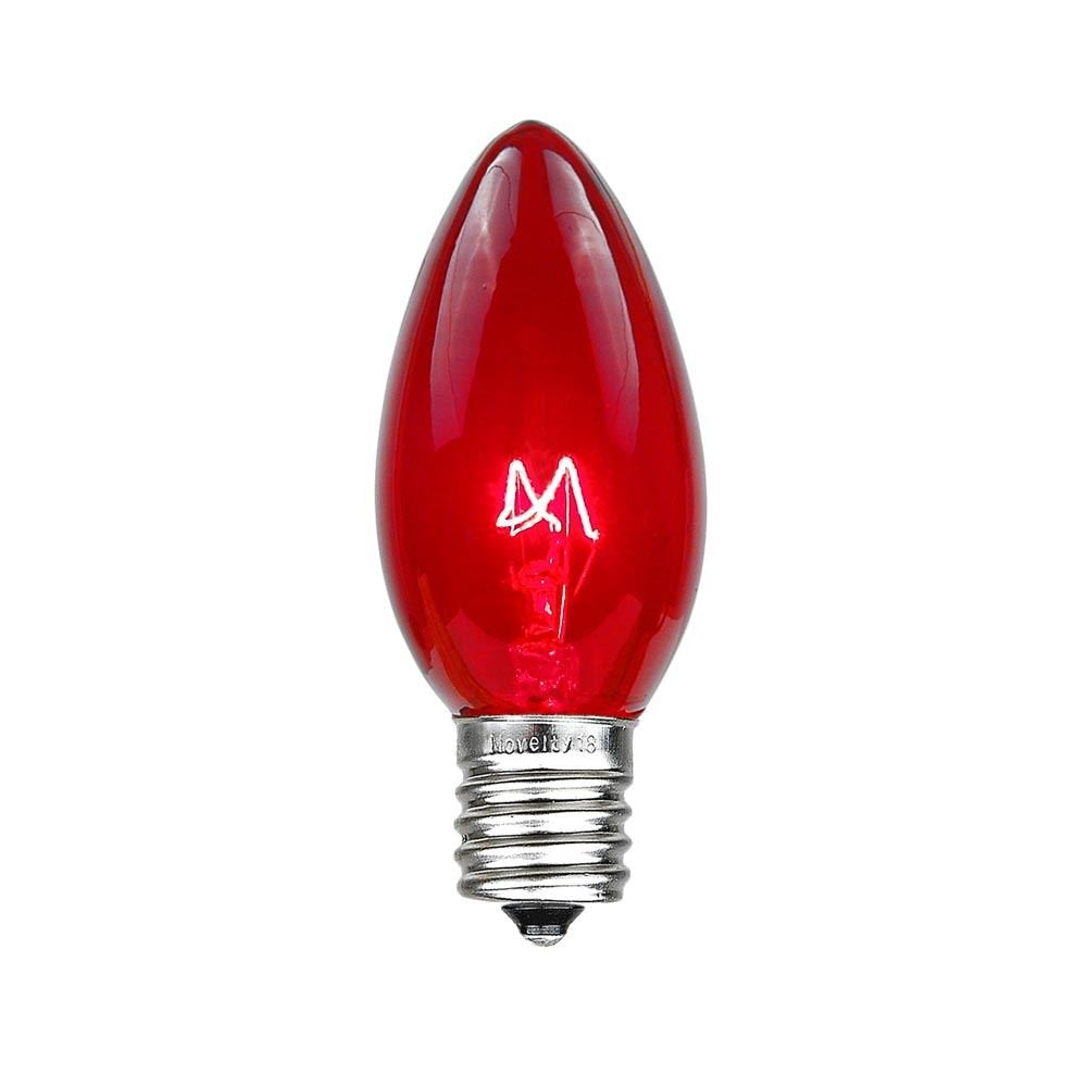 Novelty Lights 500 Case C9 Outdoor Christmas Replacement Bulbs, Red, E17/C9 Intermediate Base, 7 Watt