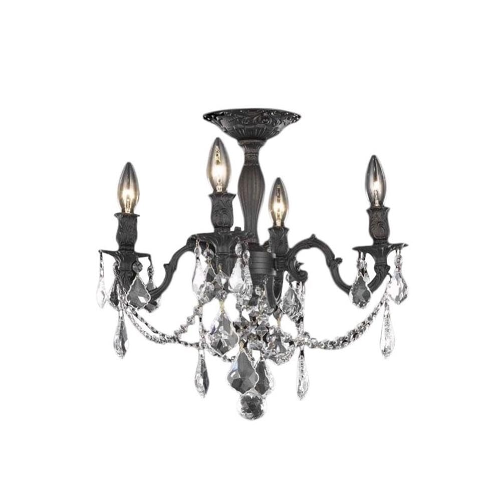 Elegant Lighting Royal Cut Crystal Chandelier 17in Bronze Wood Model 9204F17DB/RC
