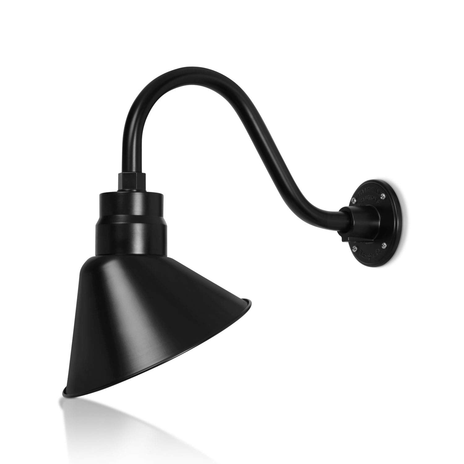 HTM LIGHTING SOLUTIONS Gooseneck Sign Light Fixture 10in Satin Black UL Listed 14.5in Extension Arm Model SAS10-BK-SGN15-BK-9WA195