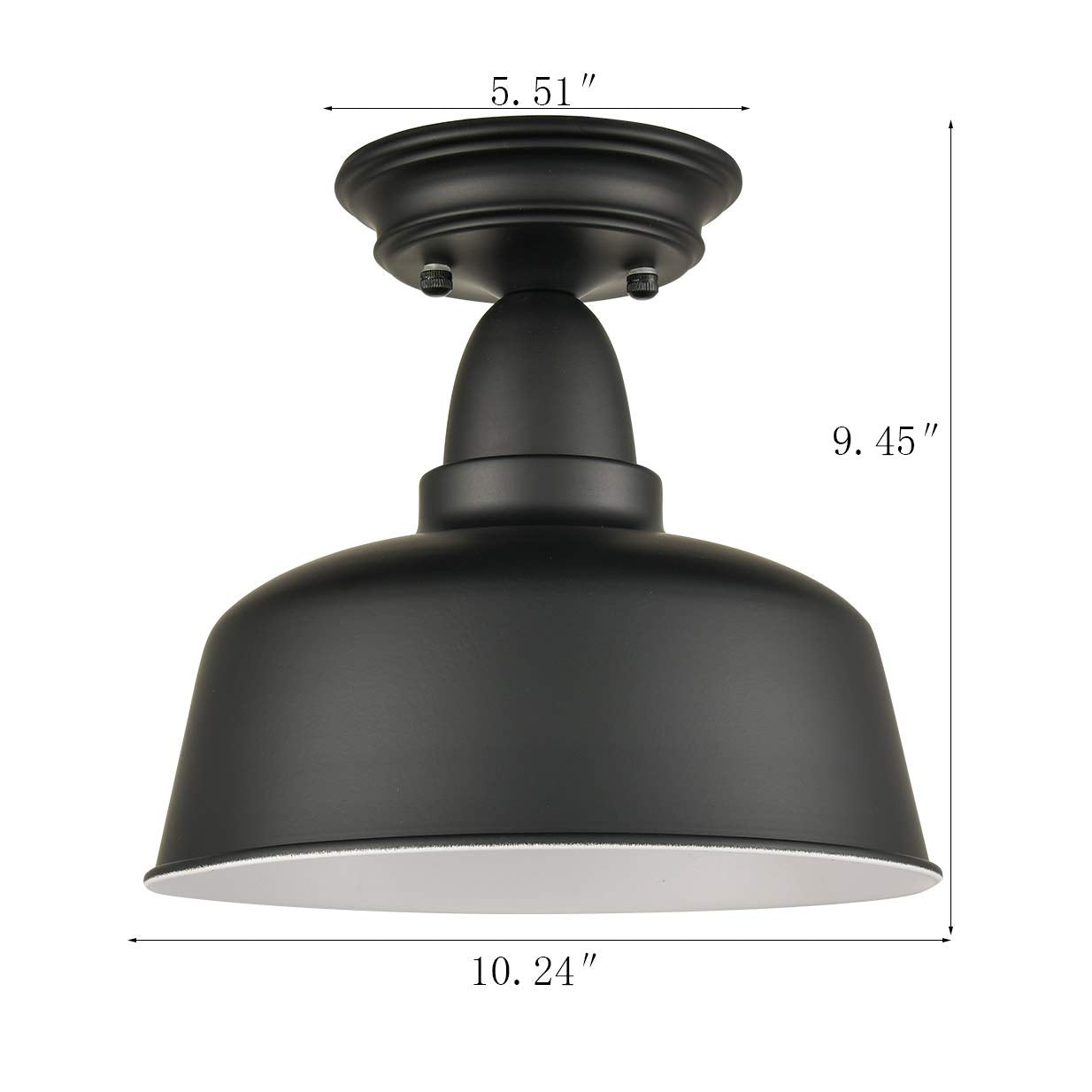 TENGIANTS Farmhouse Matte Black Ceiling Light Fixture Rustic Barn Intusrial Semi Flush Mount Ceiling Lights for Kitchen Dining R