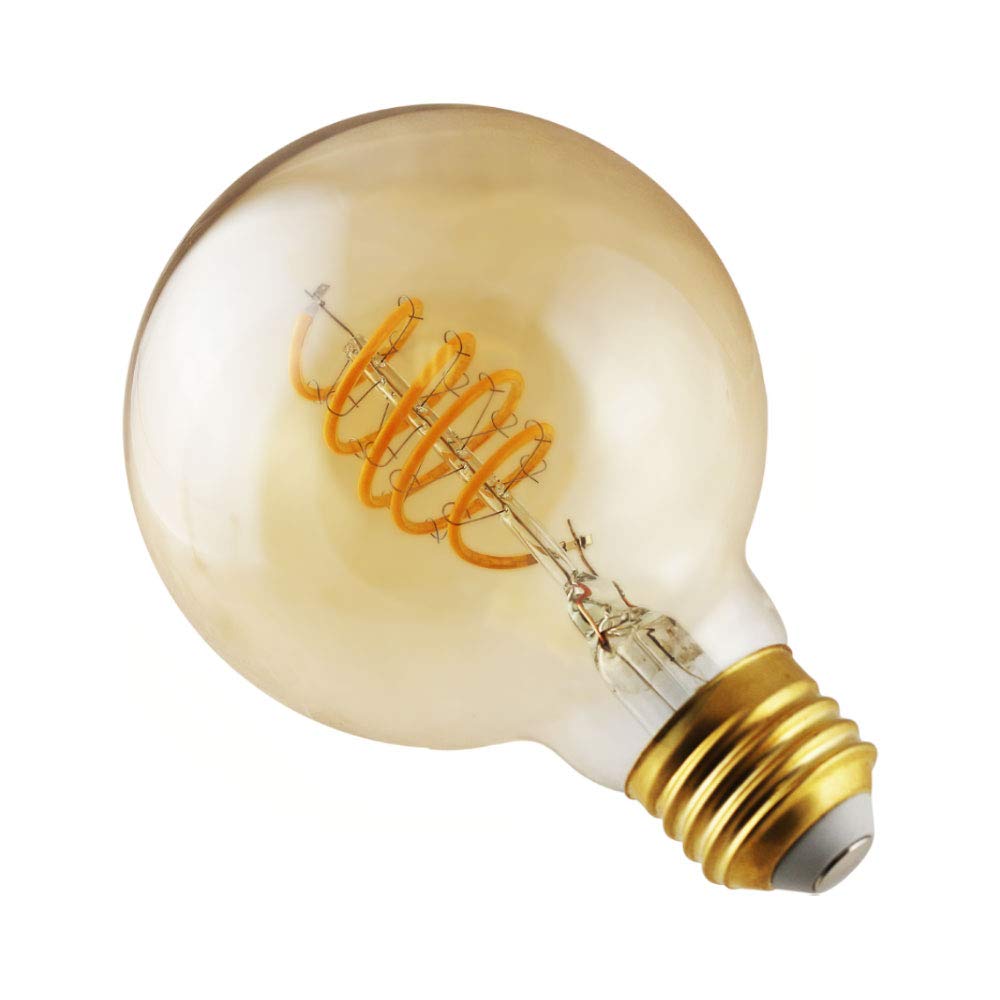 Euri Lighting Vg25-3020Ad, Dimmable Led G25 Filament, 4.5W, 250Lm, 80 Cri, Warm White (2200K), 320 Beam, E26, 120V, Amber Glass,