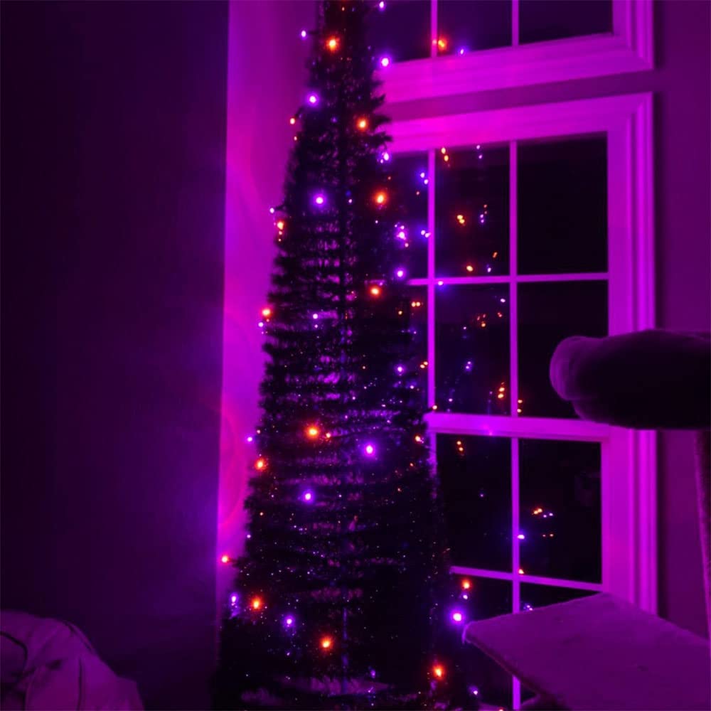Tw Shine 400 Led Halloween Lights, 132Ft Waterproof String Lights In Orange & Purple, 8 Modes For Indoor/Outdoor Party Decor