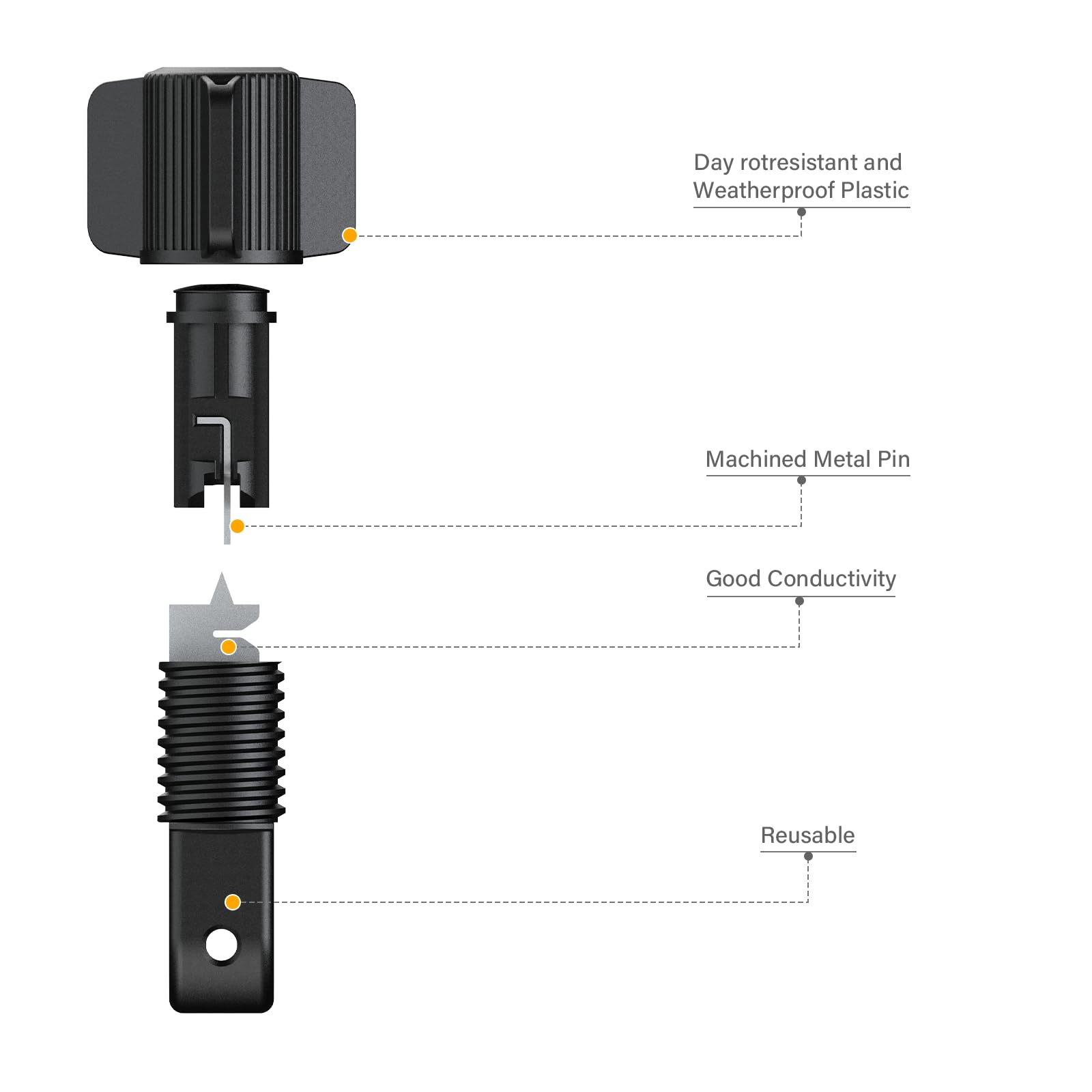 Low Voltage Cable Connector (6 Pcs) Fast Lock Twist 12-18 Gauge Wire Connectors For Outdoor Landscape Lighting Spotlights Floodl