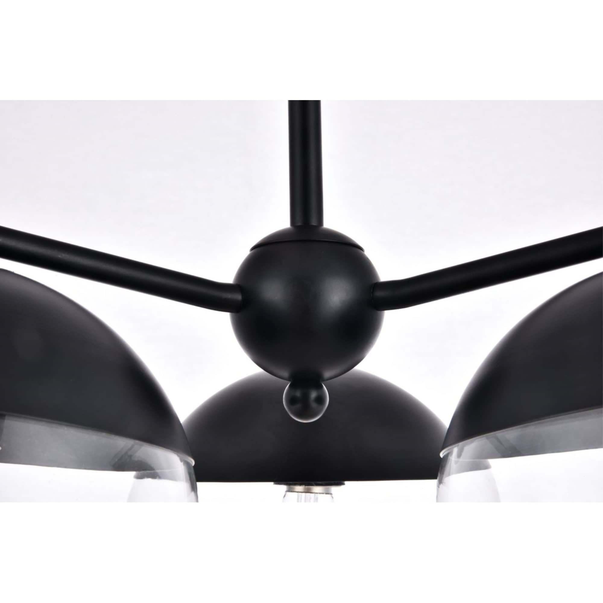 Living District Indoor Modern Home Decorative Bright Ceiling Eclipse 3 Lights Black Pendant with Clear Glass