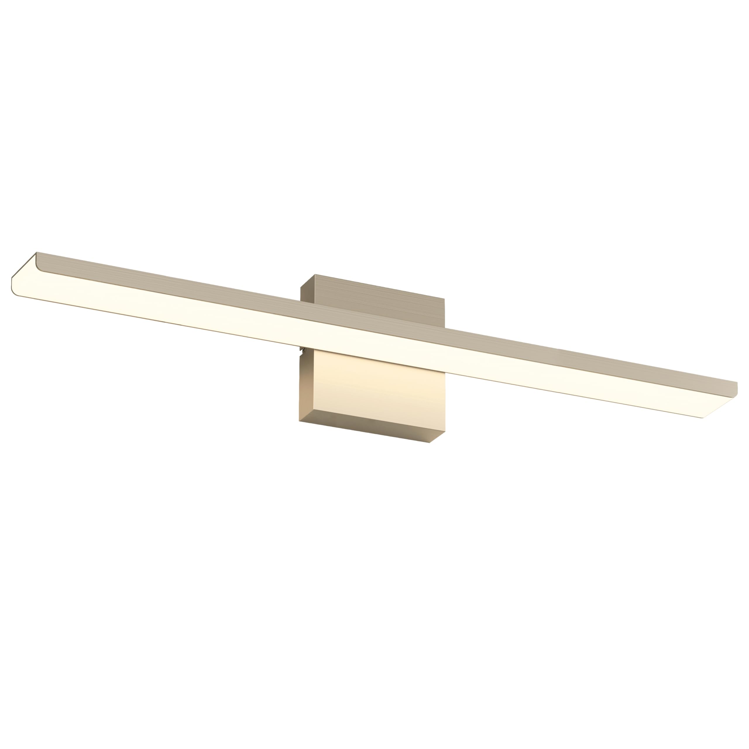 JUSHENG Brushed Nickel Bathroom Vanity Light Modern Dimmable Vanity Light Bar LED Bathroom Lighting 24 Inch 24W 3000K Warm White