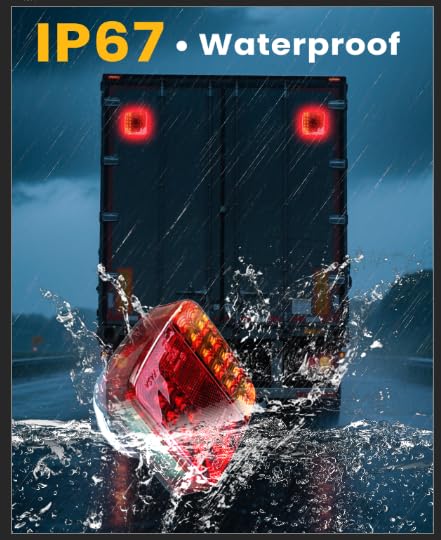 manchoose 2-Pack Wireless Magnetic LED Trailer Light Set ,Ip67 Waterproof Wireless Trailer Lights Kit, Portable for Pickup Truck