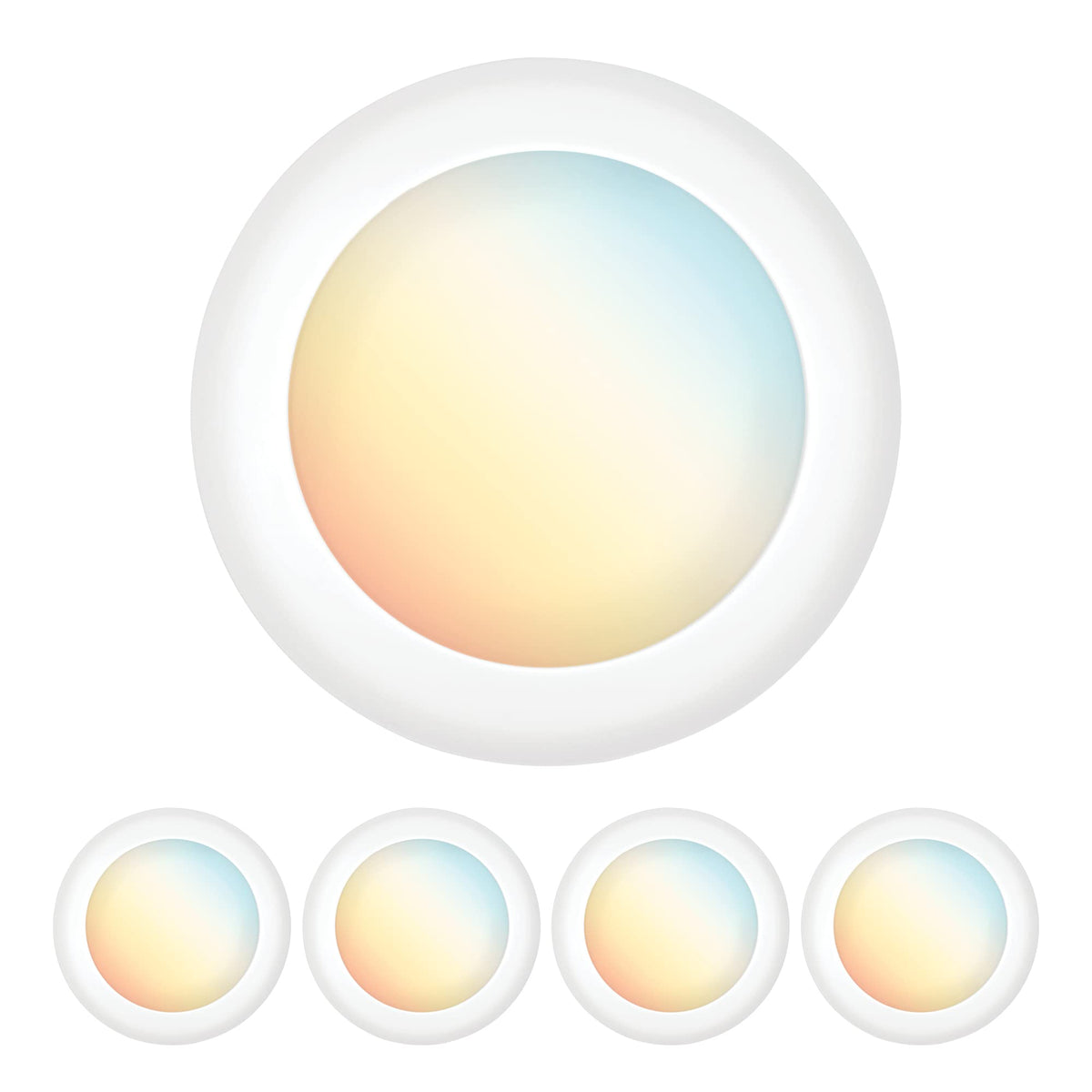 Parmida (4 Pack) 5/6 Inch Dimmable 3Cct Led Disk Lights, 15W Surface Mount Recessed Ceiling Lighting, 3 Color Selectable 3000K/4