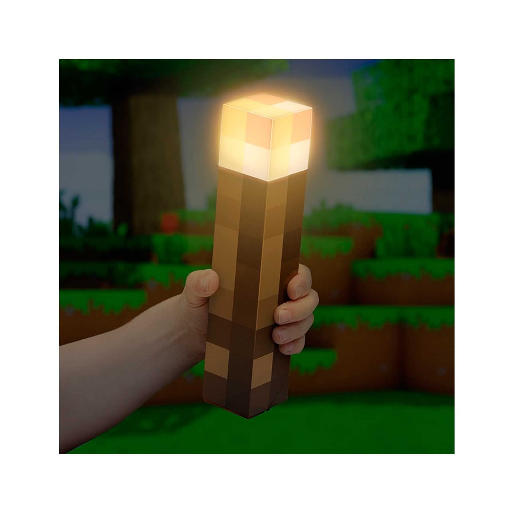 Paladone Minecraft Torch Lamp, Wall Mountable or Freestanding, Battery-Powered, Medium Size, Multicolor, Model PP9202MCF