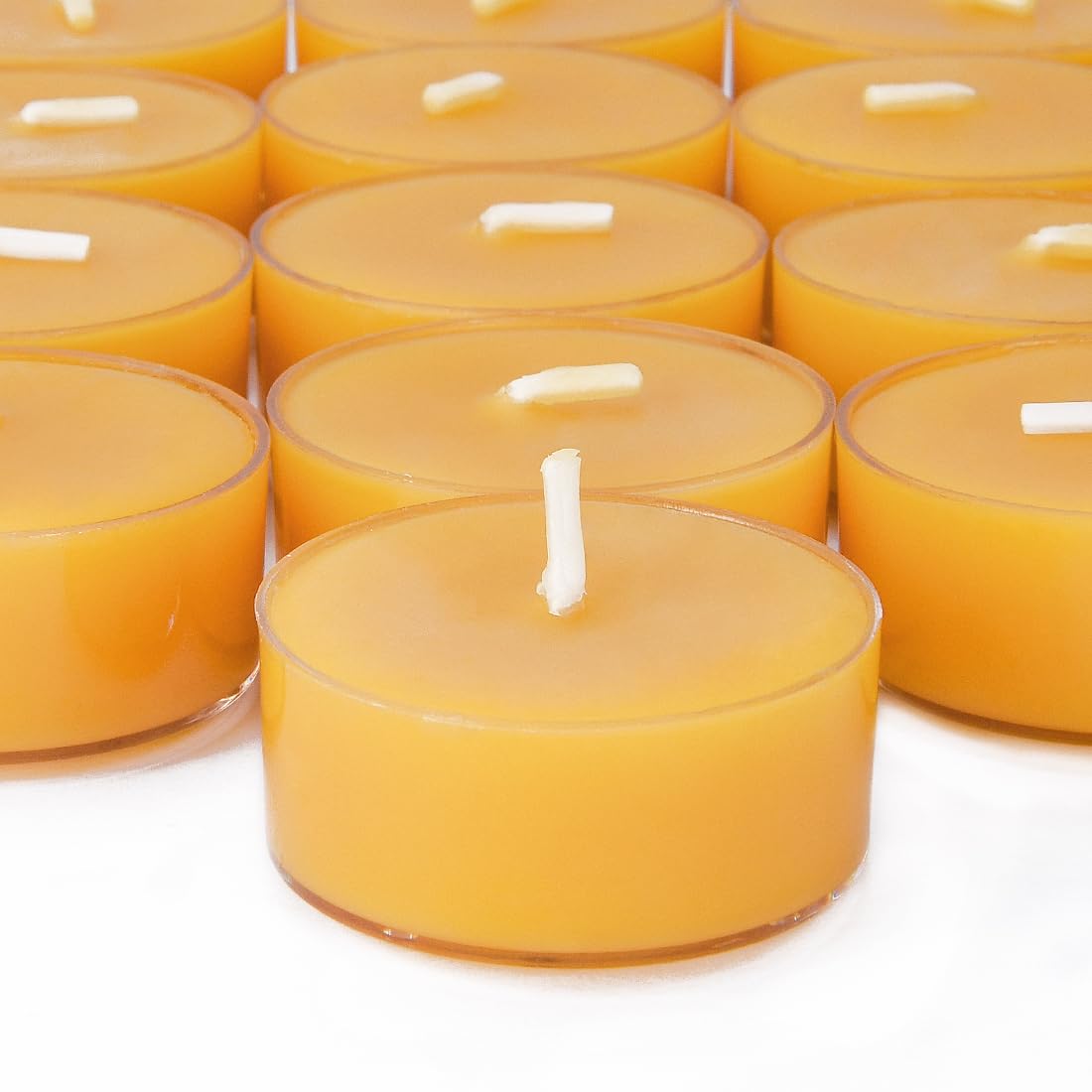 12Pcs Natural Beeswax Tealight Candles - Organic Candle Honey Scent Smokeless Clean Burning