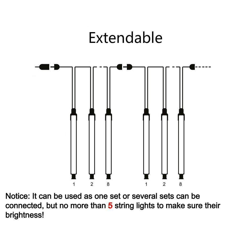 Kwaiffeo Meteor Shower Lights, Green Outdoor Christmas Lights, UL Plug, 30CM Size, for Xmas and Halloween Decorations