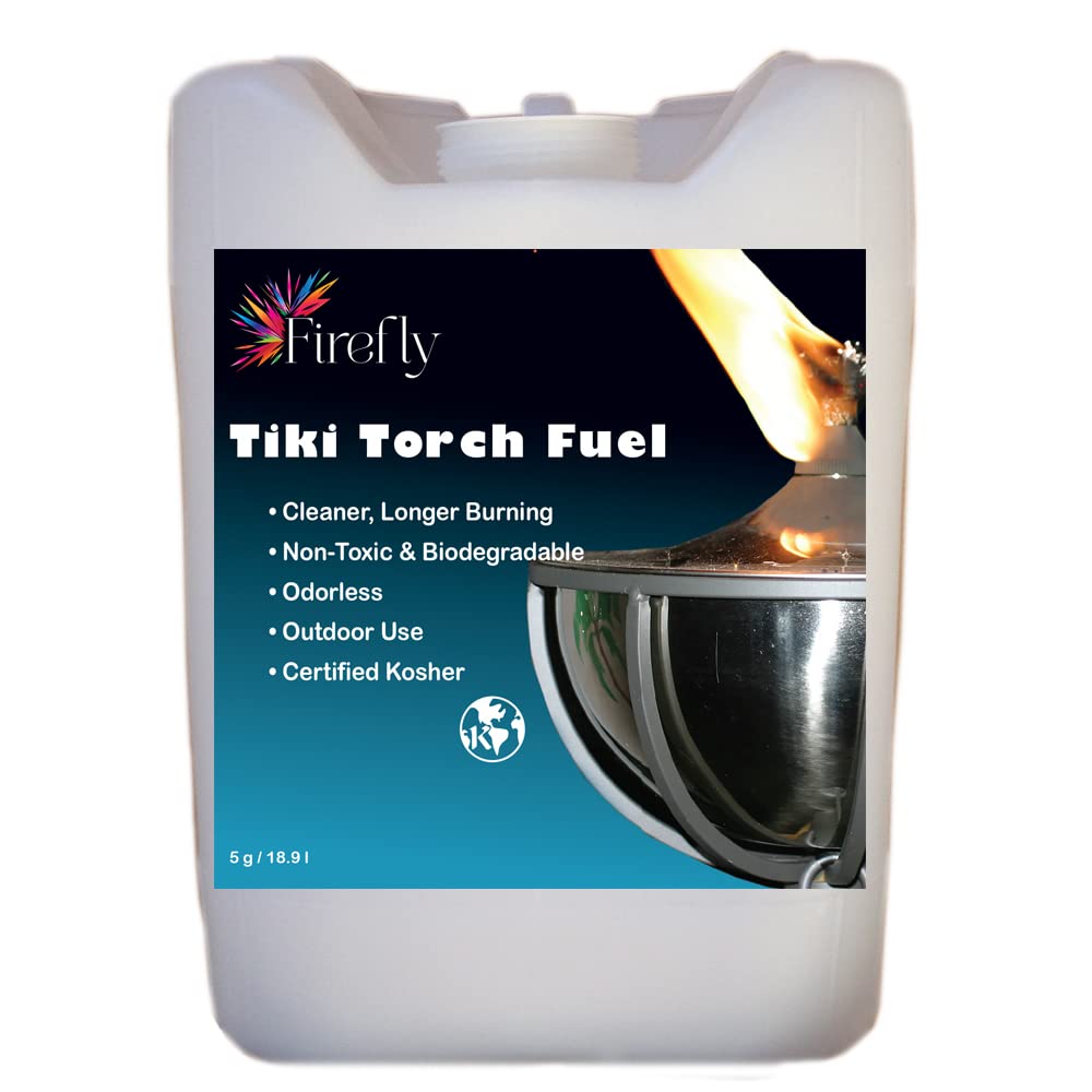 Firefly Bulk Tiki Fuel - Tiki Torch Fuel - 5 Gallons - Odorless - Significantly Longer Burn