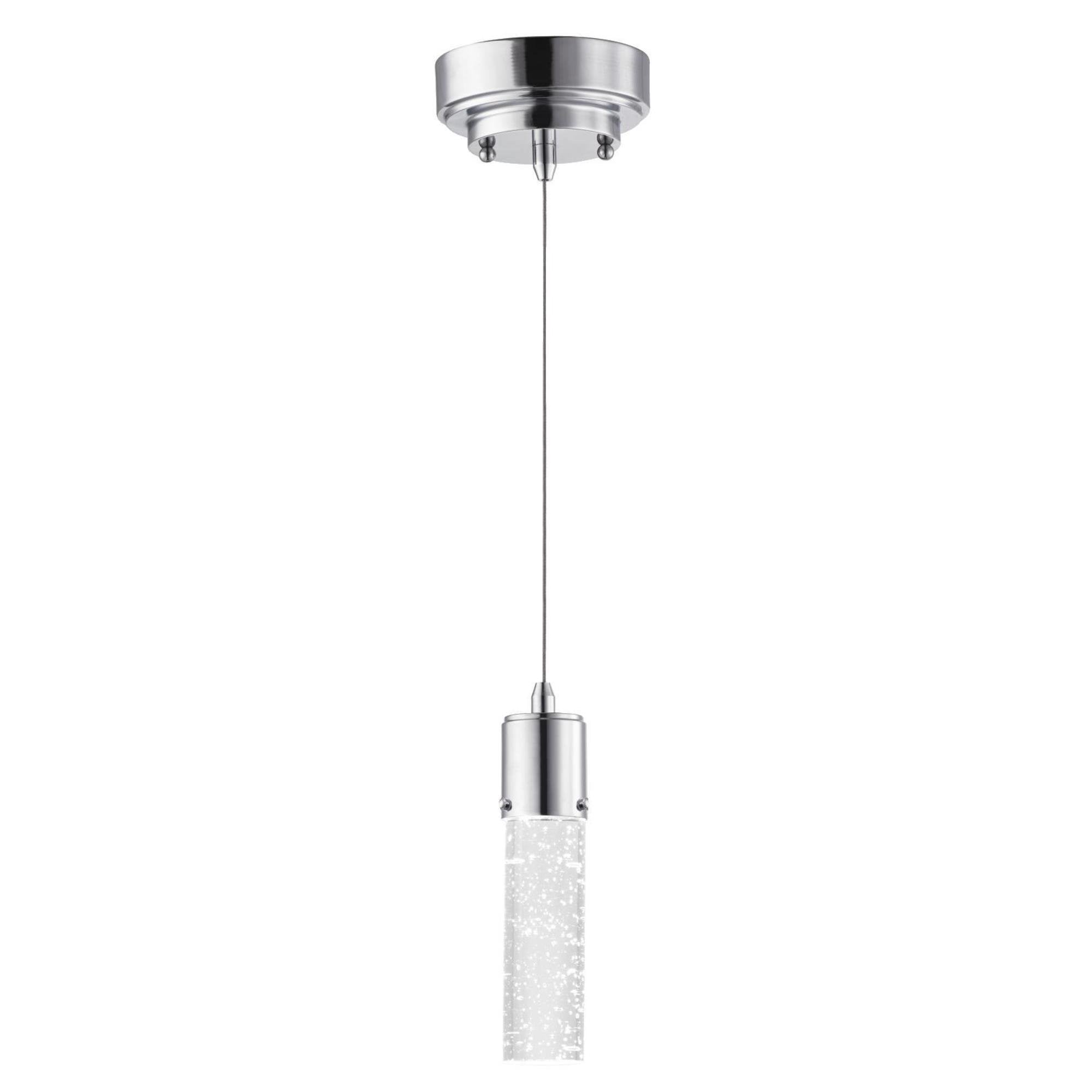 Westinghouse One-Light LED Mini-Pendant, Chrome Finish, Bubble Glass, Model 6307900