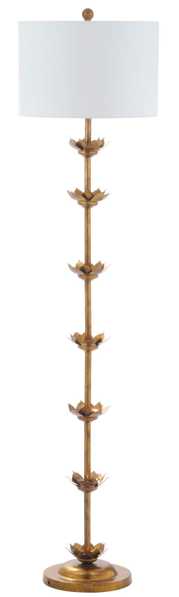 Safavieh FLL4003A Lighting Collection Landen Leaf 63.5'' Antique Gold Floor Lamp, Metal