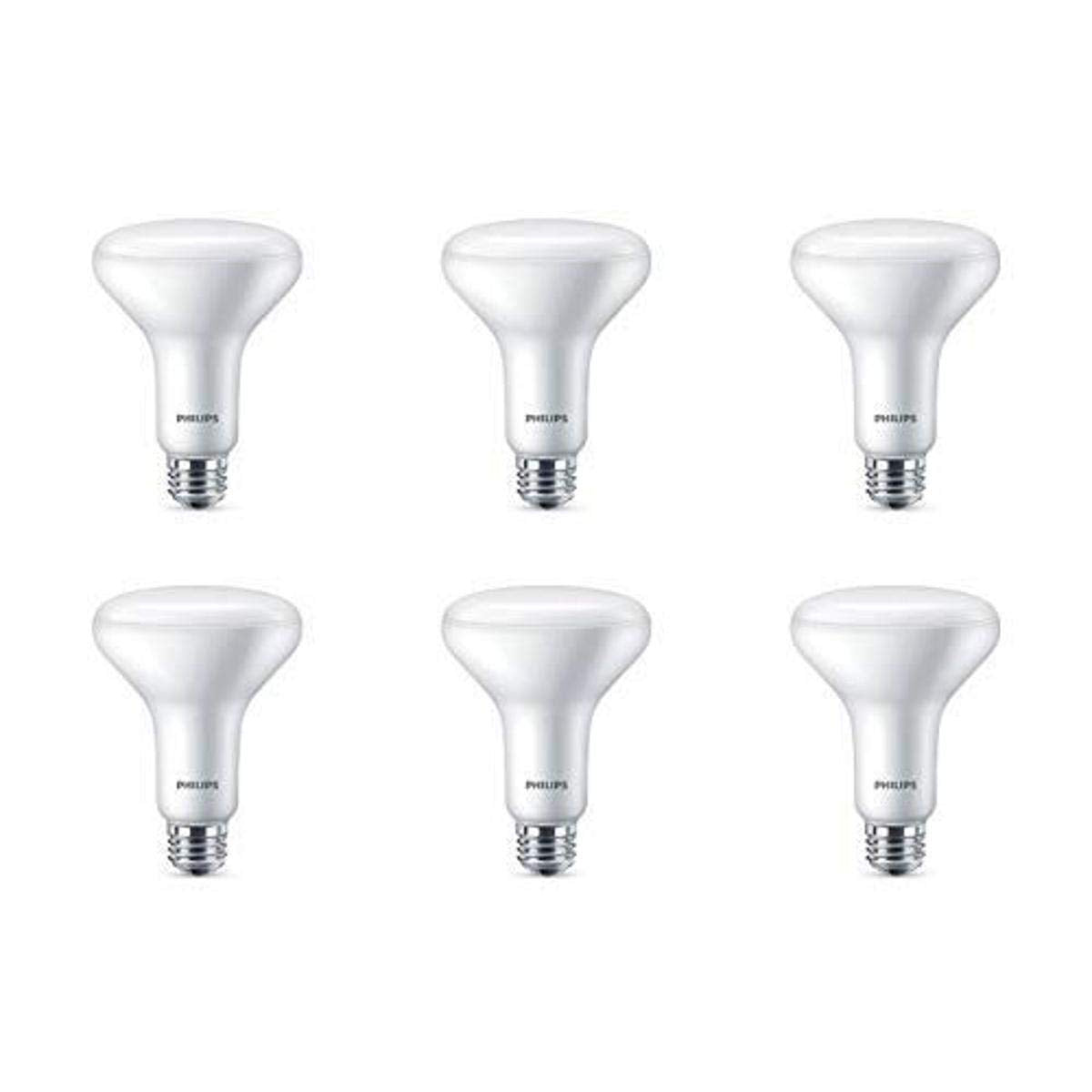 Philips LED BR30 Light Bulb, Dimmable, 650 Lumen, Daylight 5000K, 7.5W=65W, E26 Base, 6-Pack