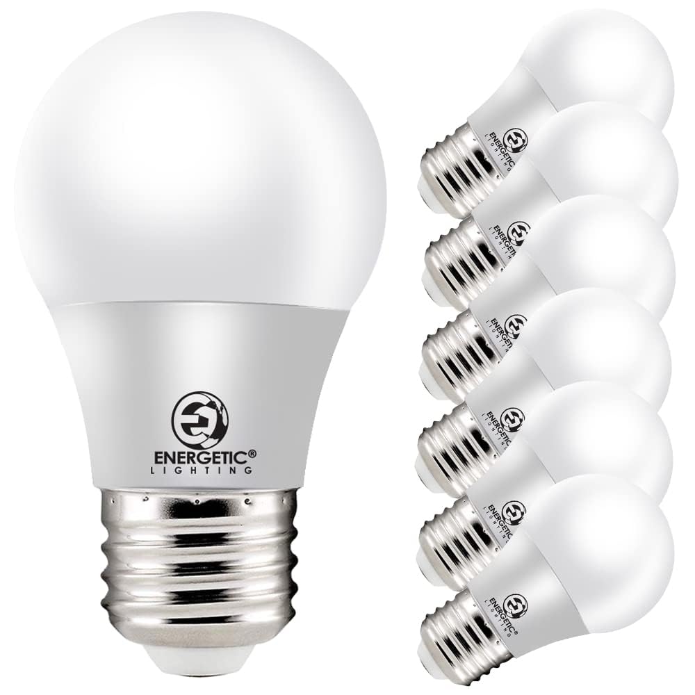 Energetic Lighting Led Refrigerator Bulb 40 Watt Equivalent, 4000K Cool White, Dimmable A15 Ceiling Fan Light Bulbs, E26 Base, U