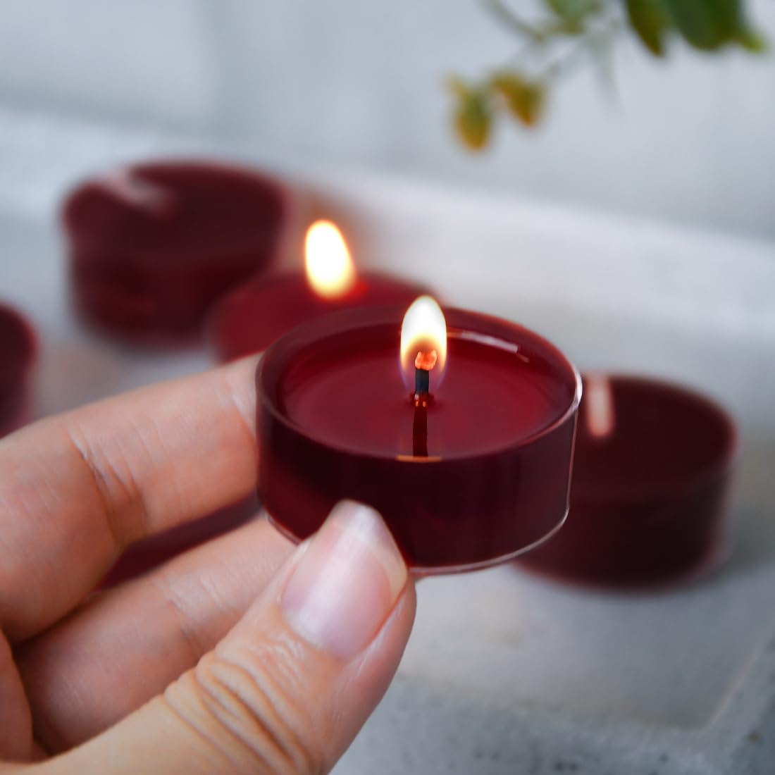 DEYBBY Scented Tealight Candles, 12 Pack Soy Wax, Clear Cup, Apple Cinnamon, Up to 4 Hour Burn Time