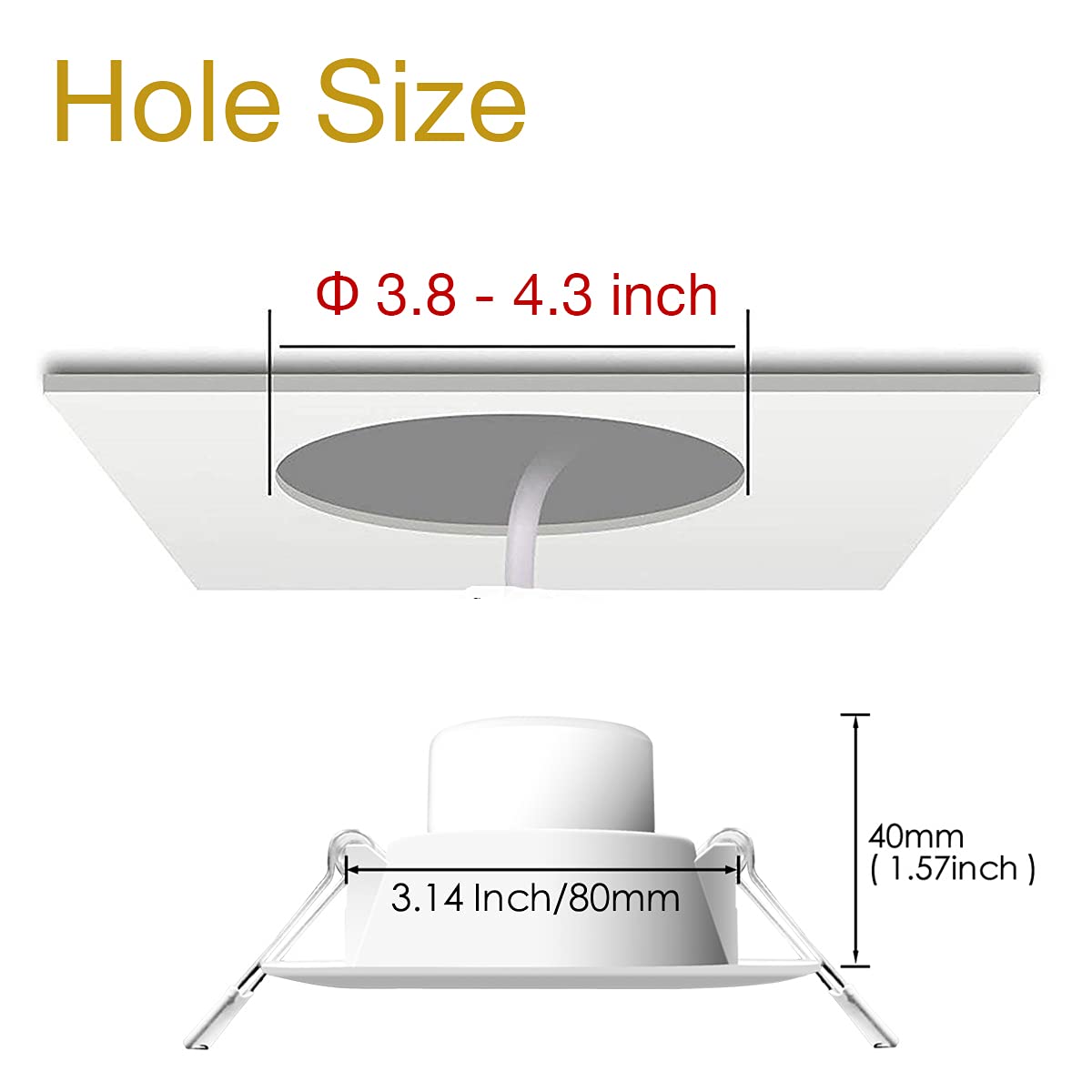Hekee Led Reccessed Downlights, 70W Equivalent, Color Changing, 4 Inch, 2700K Warm White, Recessed Ceiling Lights (4 Packs)