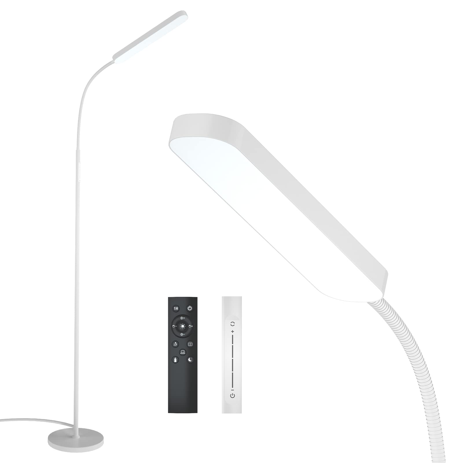 Wio-Mio Floor Lamp, 15W/1000Lm Bright Led Floor Lamp With 4 Color Temperature And Stepless Dimmer, Remote And Touch Control Read