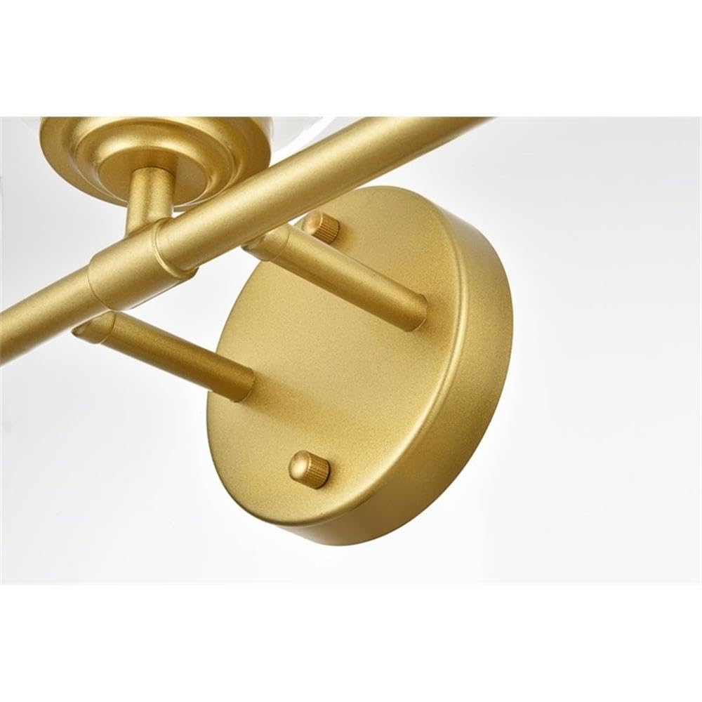 Living District Ingrid 3-Light Iron & Glass Bath Sconce in Brass and Clear