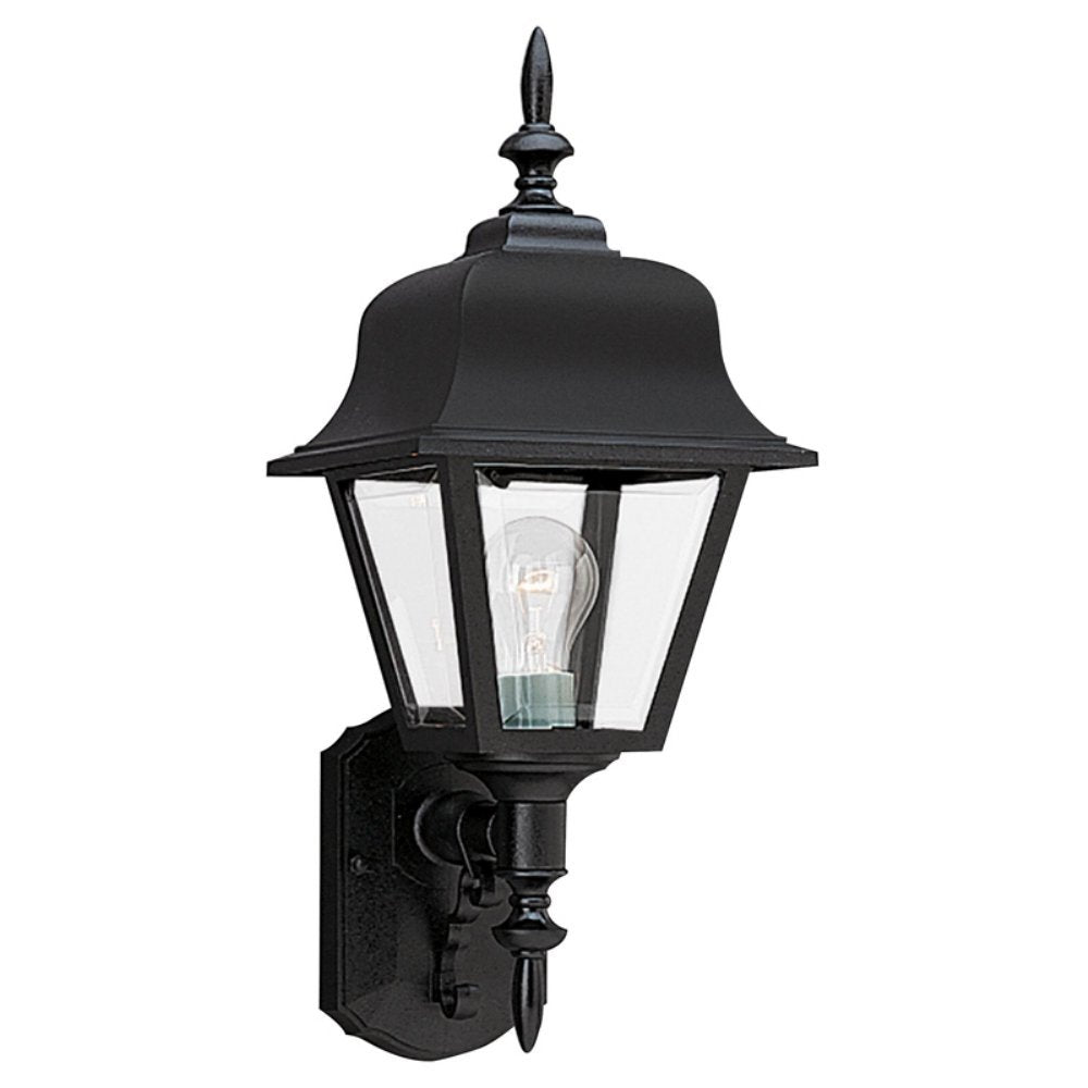 Generation Lighting 8765-12 One Light Outdoor Wall Lantern with Clear Beveled Acrylic Panels, Black Finish, 100 Total Watts, 25 