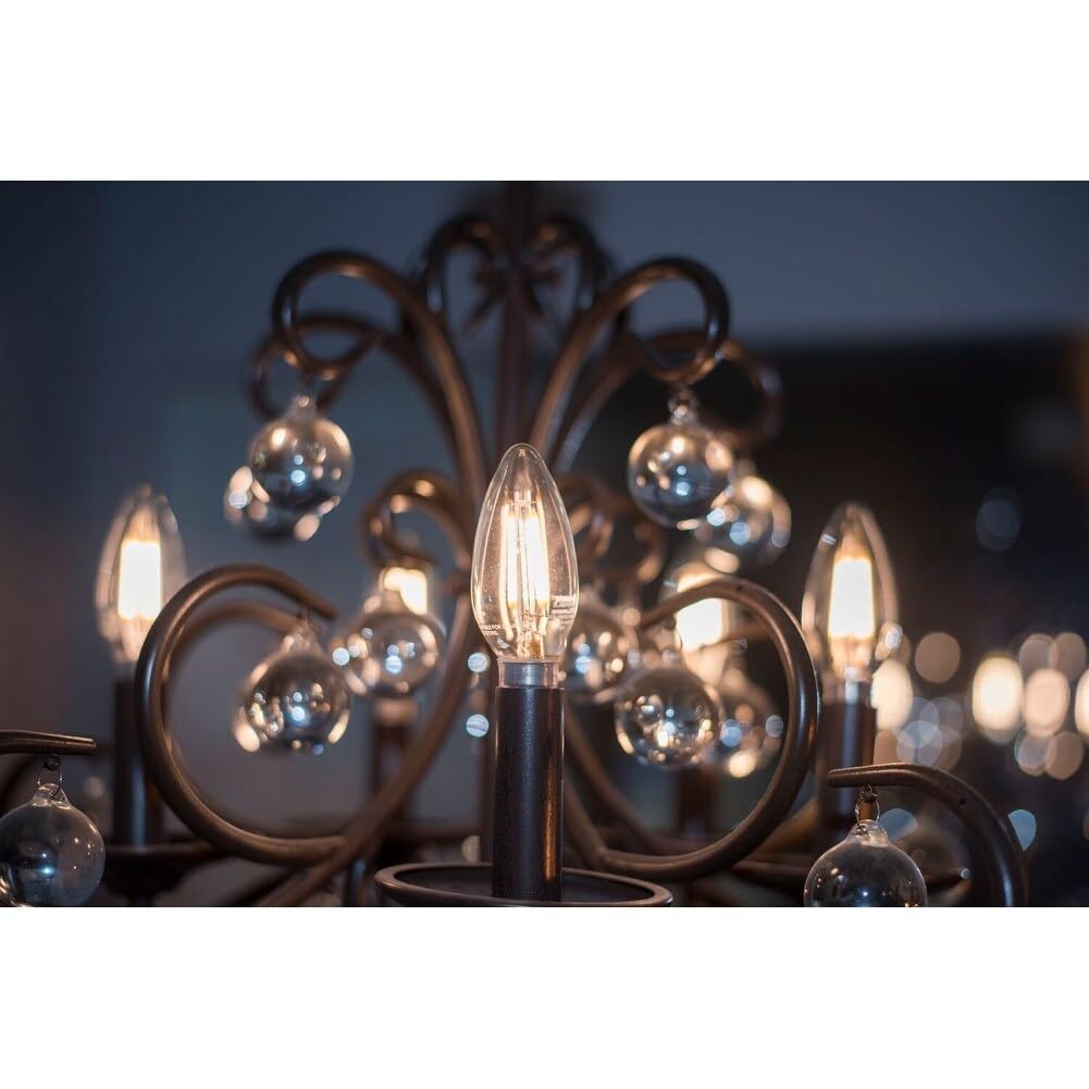 Bulbrite Pack Of (8) 4 Watt Dimmable Clear B11 Led Light Bulbs With Candelabra (E12) Base, 2700K Warm White Light, 350 Lumens