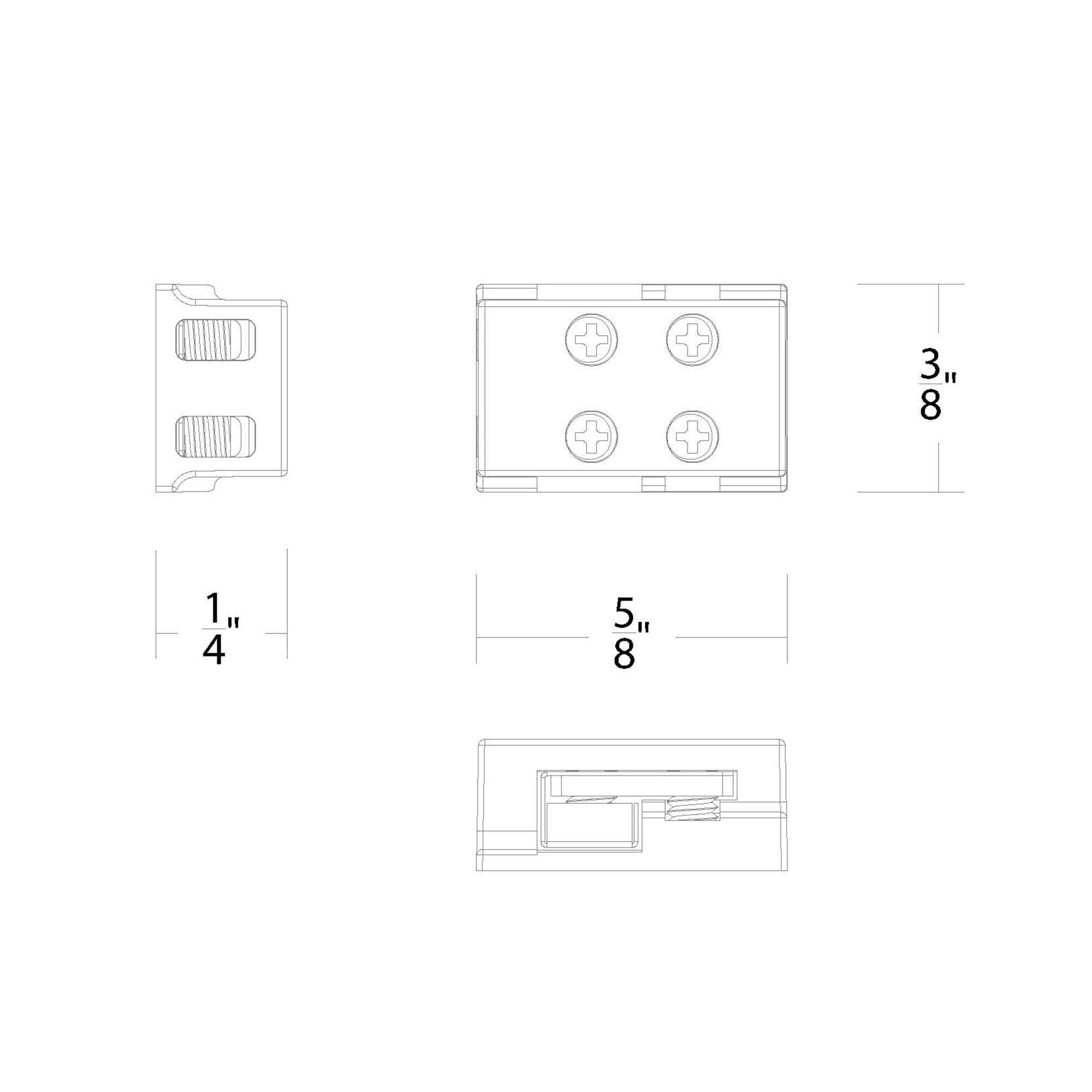 WAC Lighting Basics & Gemini 24VDC Power-to-Tape I Connector, Clear Aluminum, Model T24-BS-PM-CL, Pack of 10