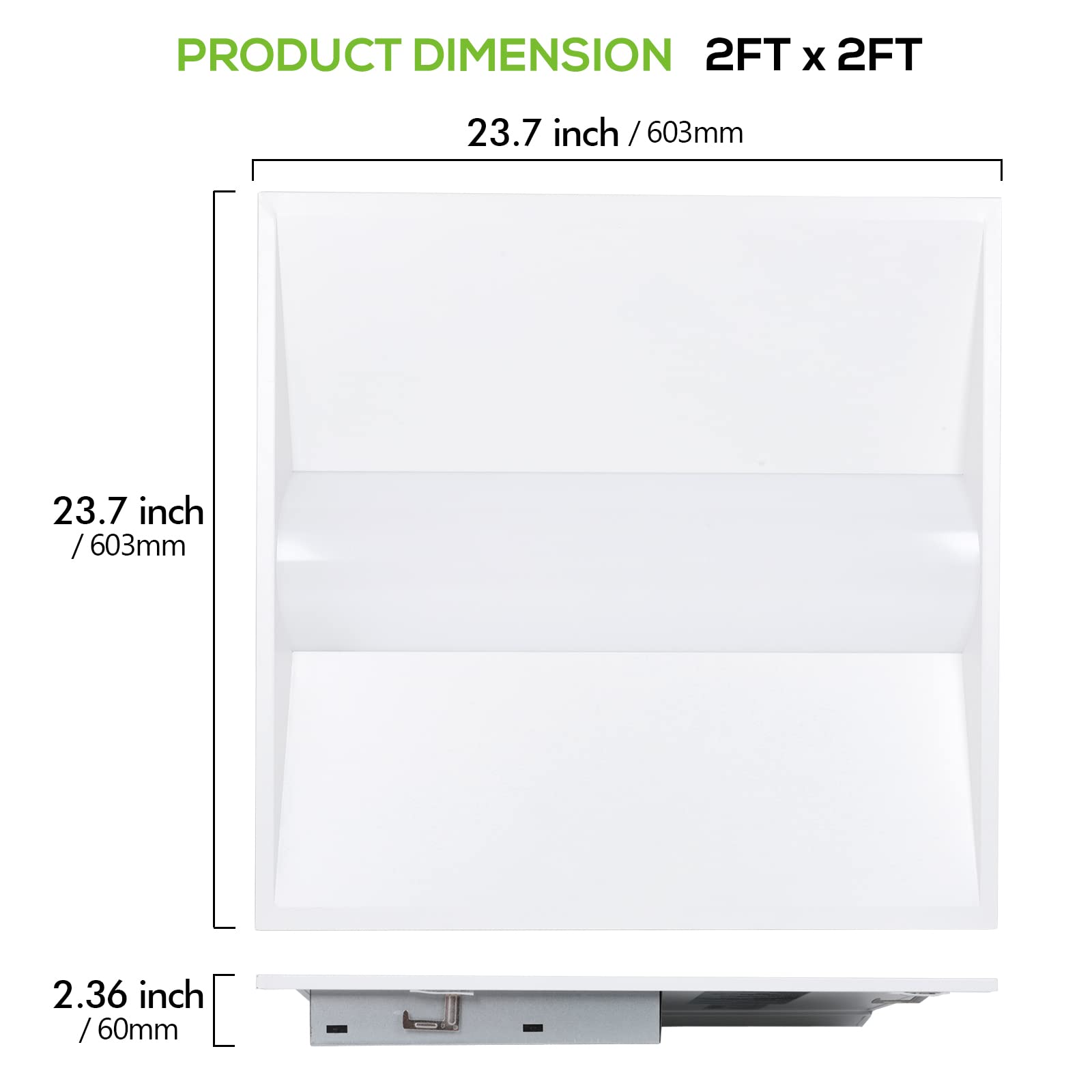 Hykolity 2X4 Led Troffer Panel Light, 36W/42W/50W,3500K/4000K/5000K Tunable, 0-10V Dim For Led Drop Ceiling Light Fixture,Led Tr