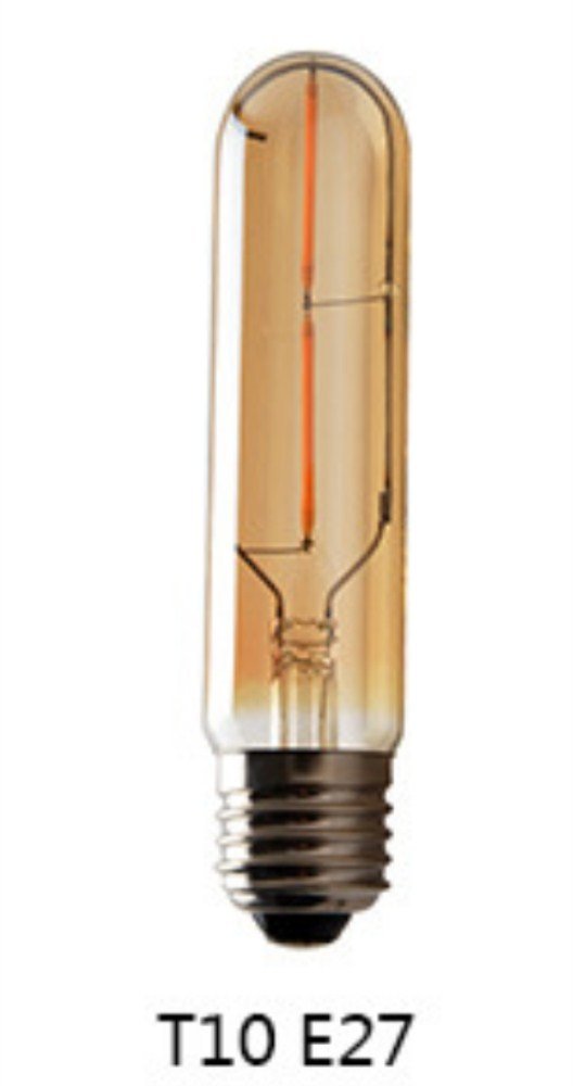K JINGKELAI Vintage Edison LED Bulb 4 Pack, 2W Dimmable T10/T30, Warm White 2300K, Glass, Amber Cover