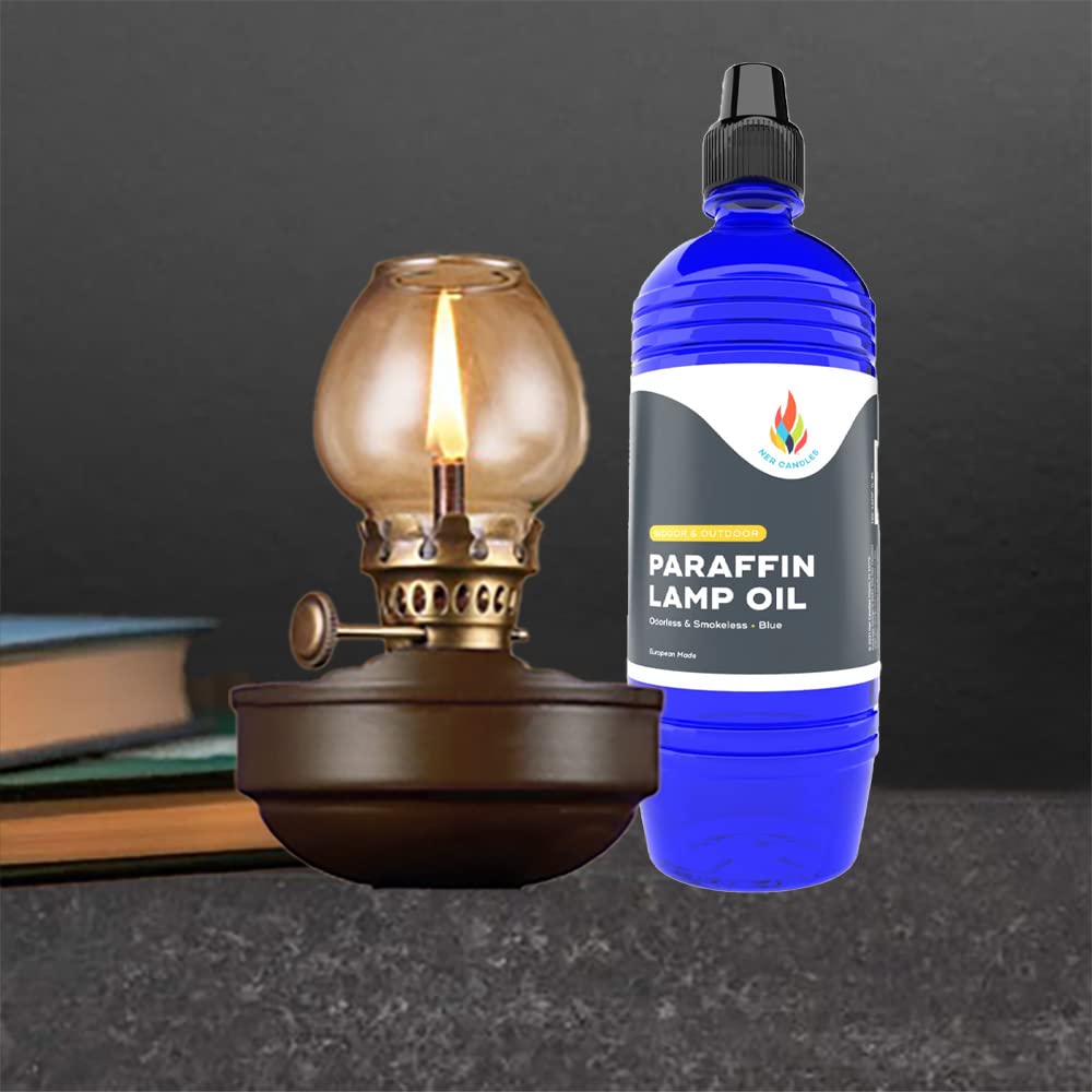The Dreidel Company Liquid Paraffin Lamp Oil, Smokeless & Odorless, 500mL, Blue, Model EGFEWF