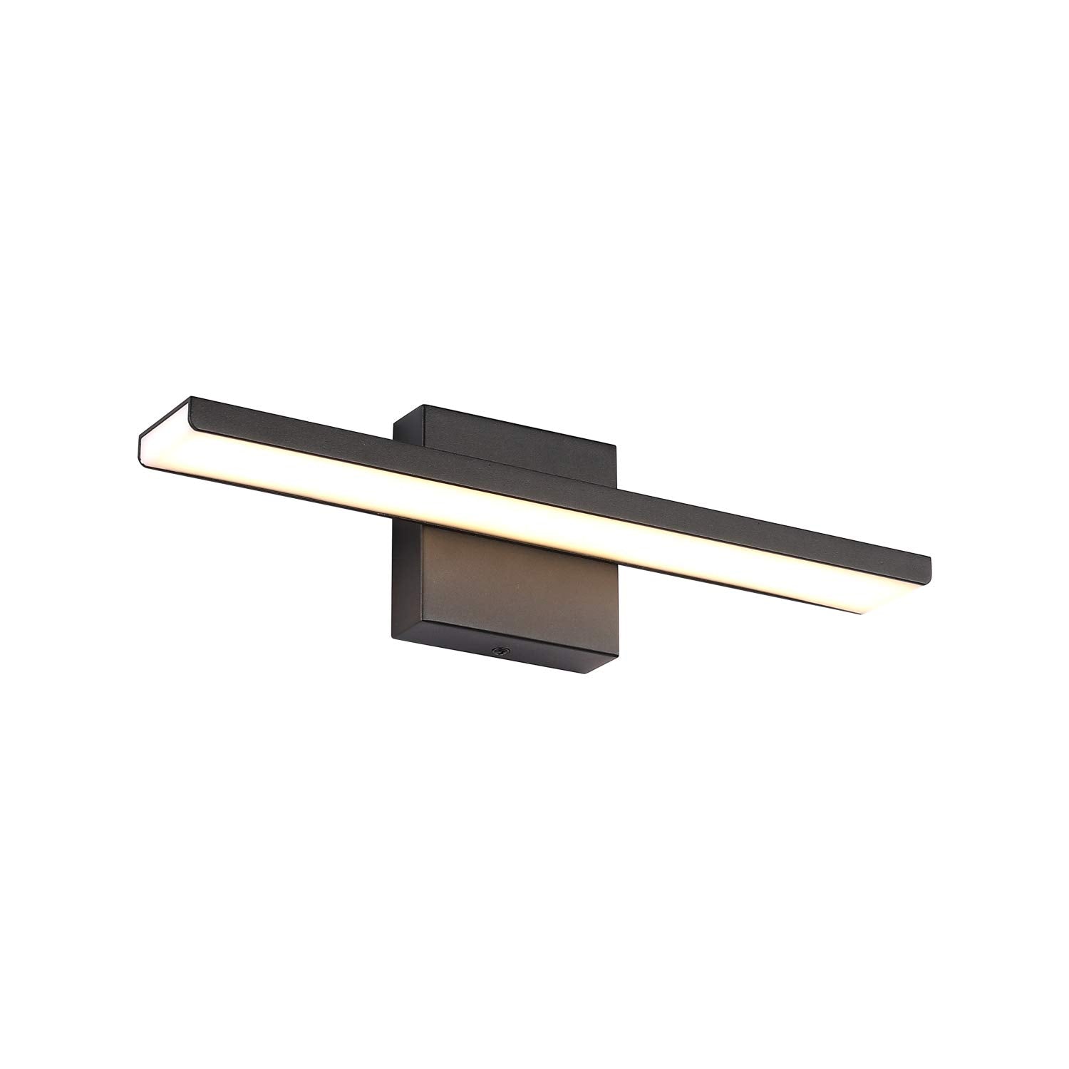 Jusheng 16" Matte Black Bathroom Vanity Light Fixture - Modern Wall Sconce For Mirror & Bedroom