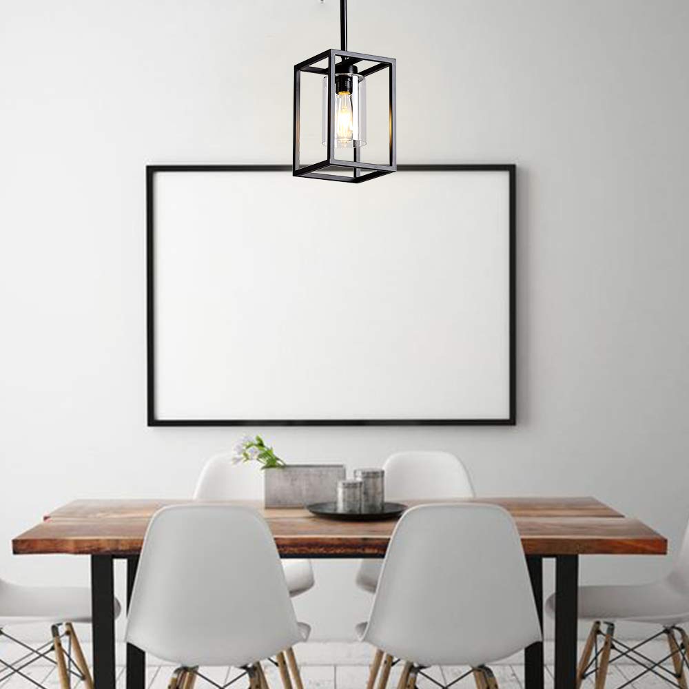 Xilicon 1Light Foyer Chandelier Black Farmhouse Light Fixture Dining Room Lighting Fixtures Hanging Ceiling Lighting For Foyer E