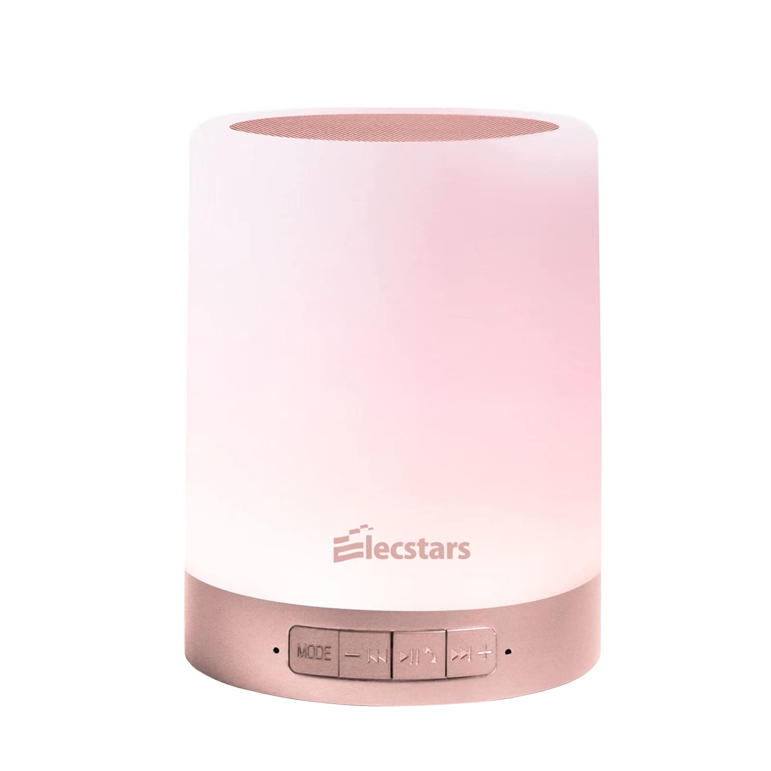 Elecstars Touch Bedside Lamp with Bluetooth Speaker, Dimmable Night Light, Rose Gold, Model ES-PPD-ROSE GOLD