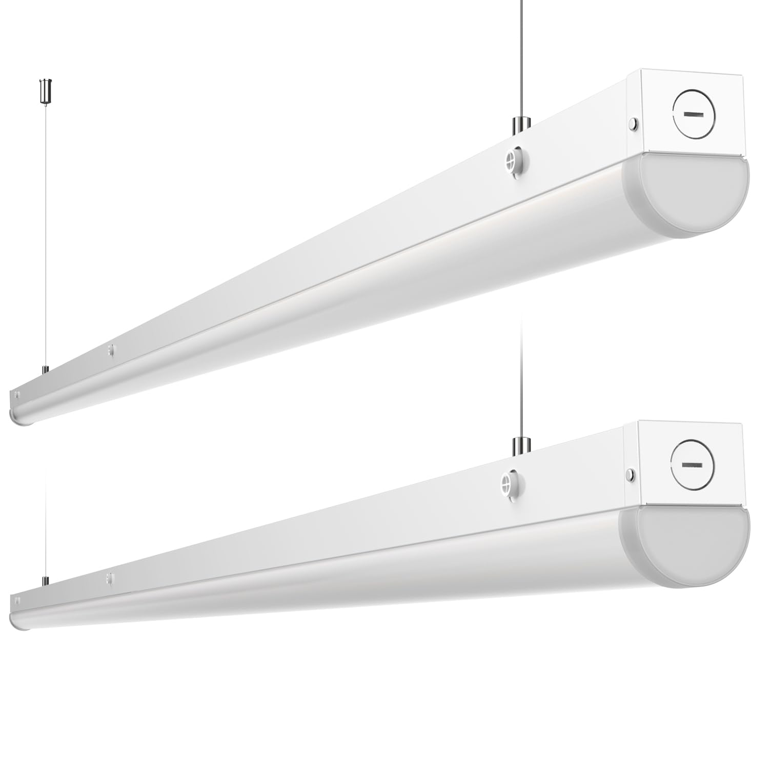 HYPERLITE 80W LED Linear Band Light 8FT 60/70/80W Linear Band Lights Fixture 3500K/4000K/5000K CCT Selectable 1-10V Dimmable UL Listed 130lm/w Commercial LED Shop Light for Warehouse  2P