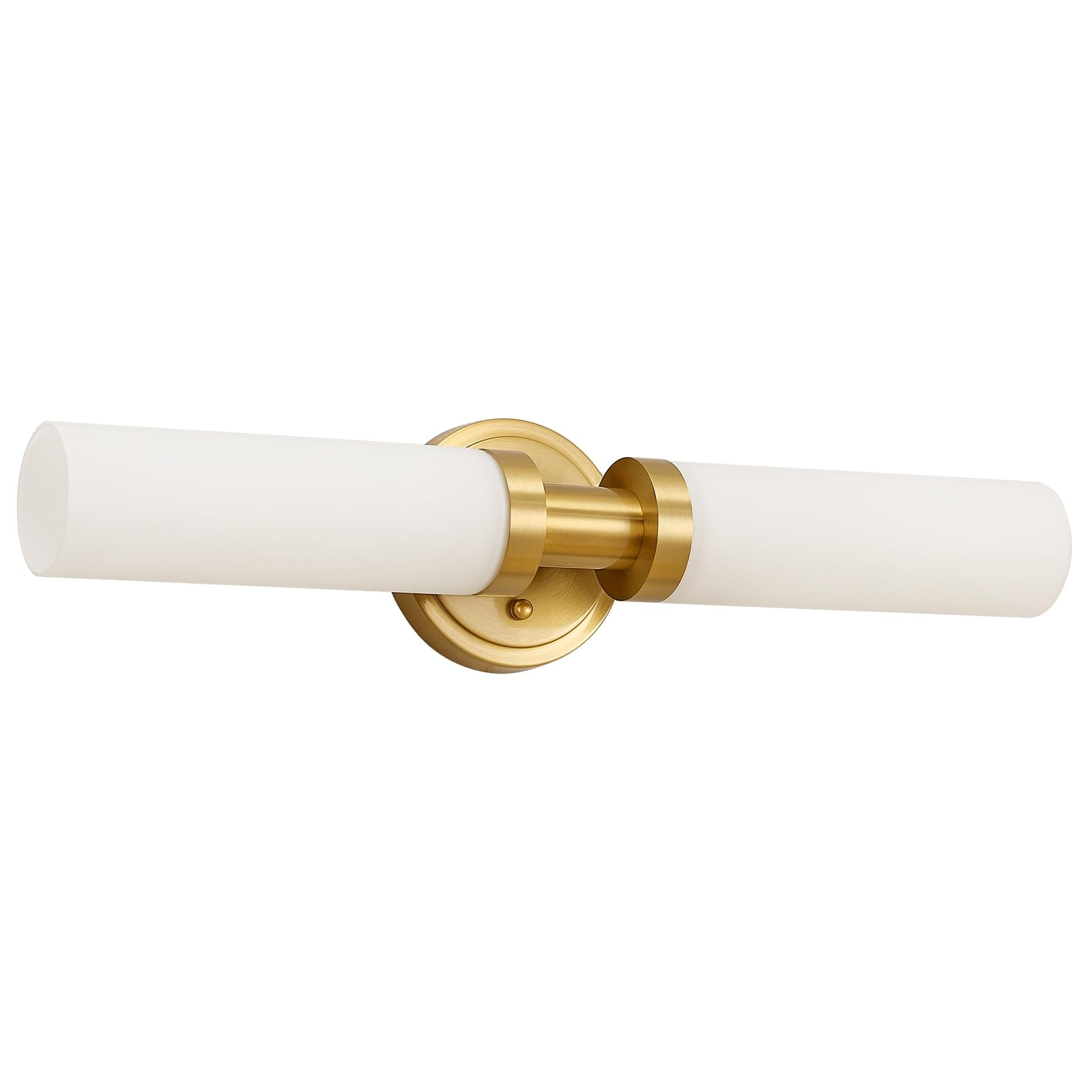 SANTOSTOCK Gold Bathroom Light Fixtures Modern Vanity Lights W/White Glass Shade  2-Light Sconces Wall Lighting for Mirror Kitchen Bedroom Hallway  Brushed Brass Gold Wall Decor Wall Mount Lamp